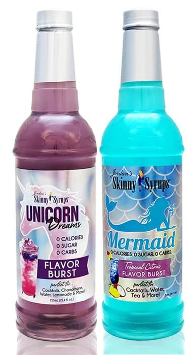 Sugar Free Unicorn & Mermaid Skinny Syrup by Jordan's | Gluten Free, Keto Friendly, Kosher Certified | 25.4 Fl Oz (Pack of 2) | Made in USA | Perfect for Coffee, Cocktails, Baking & Desserts