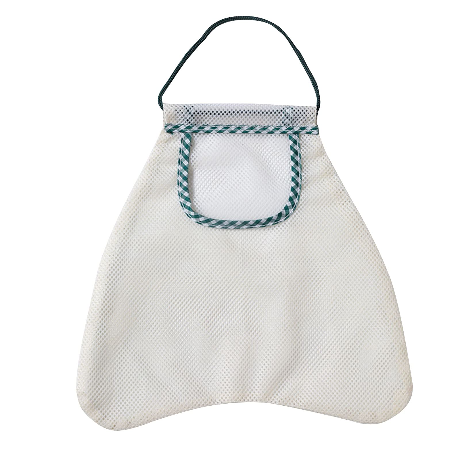 VAISA Hanging Mesh Produce Bags for Fruits & Vegetables - Reusable Washable Multi-Purpose Kitchen Storage Organizer (Beige) - Perfect for Farmers Market, Grocery Shopping & Pantry Organization