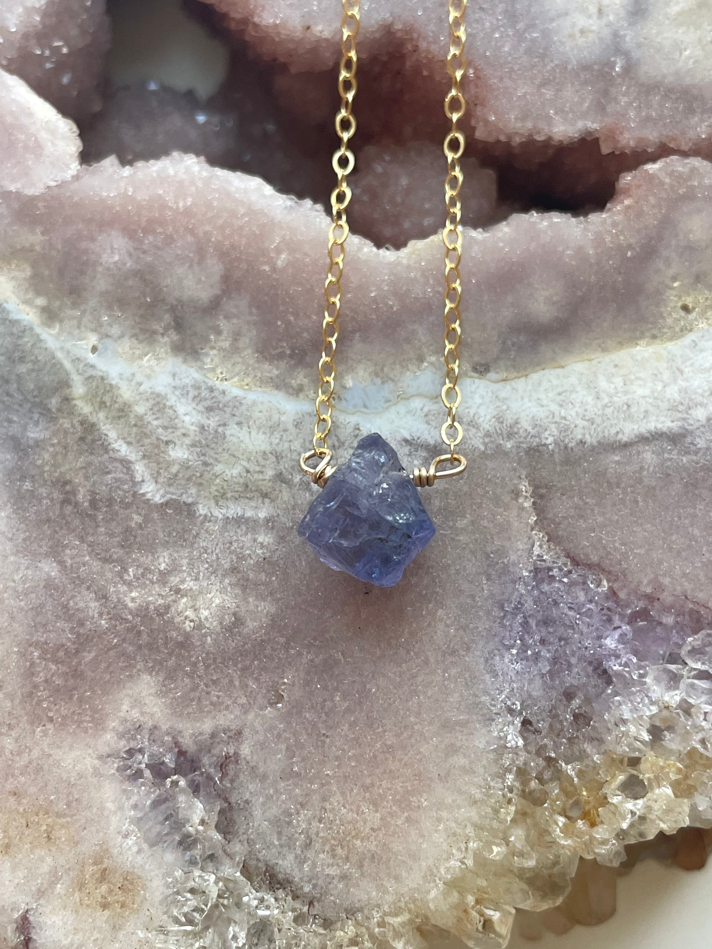 Natural Tanzanite Gold Filled Pendant Necklace - Elegant Jewelry Gift for Women, Perfect for Weddings, Anniversaries & Special Occasions