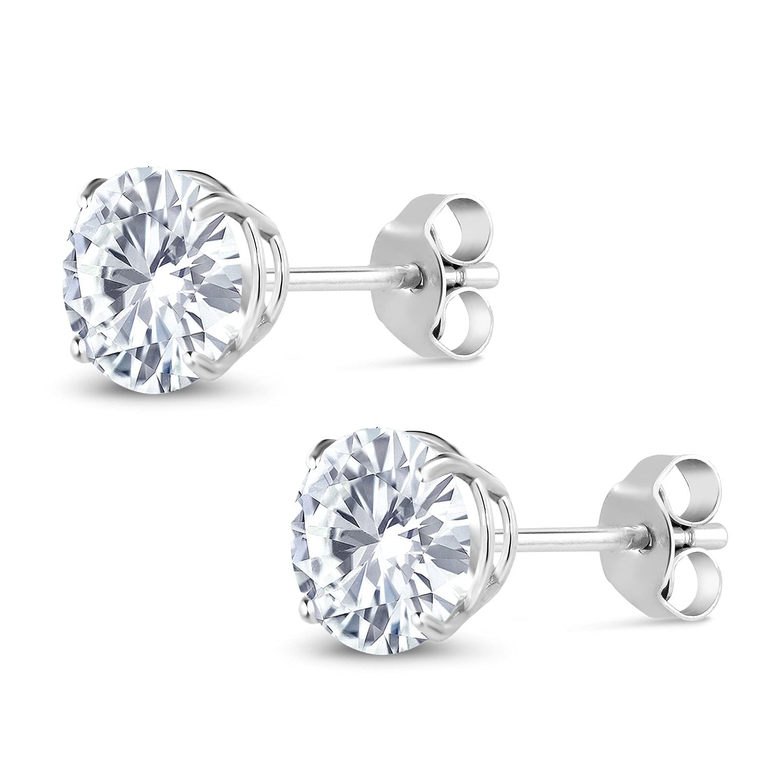 2.00 Cttw 14K Gold Moissanite Stud Earrings | 6.5MM Round Cut Moissanite Earrings for Women & Men | Luxury Fine Jewelry Gift for Her, Mom, Wife | Anniversary, Birthday, Valentine's Day Present