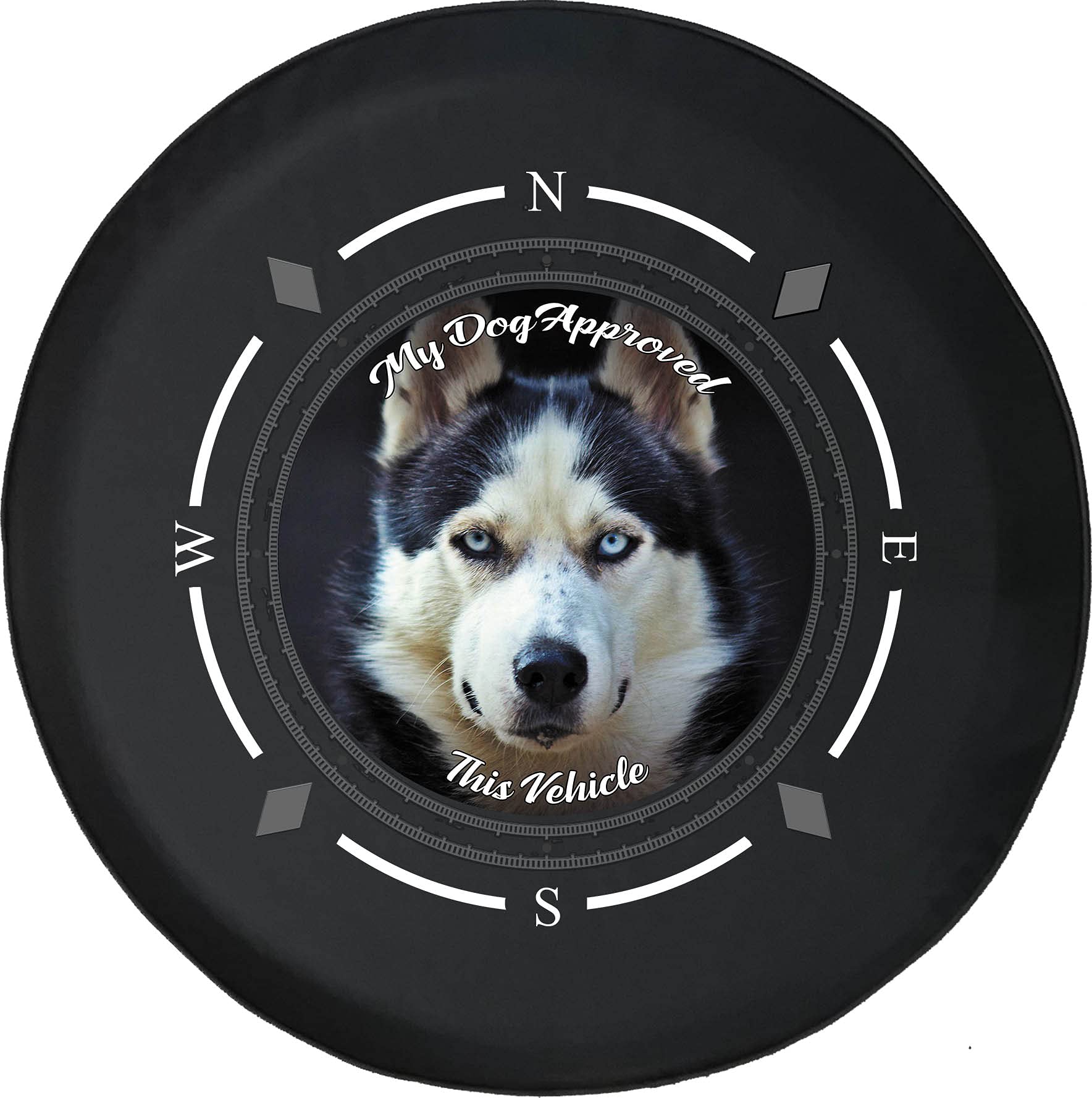 American Unlimited Spare Tire Cover with Compass - Durable Husky Wheel Cover for SUV, Trailer, RV & Multiple Vehicles | Dog-Approved Design | Perfect for Off-Road Adventures & Camping Trips