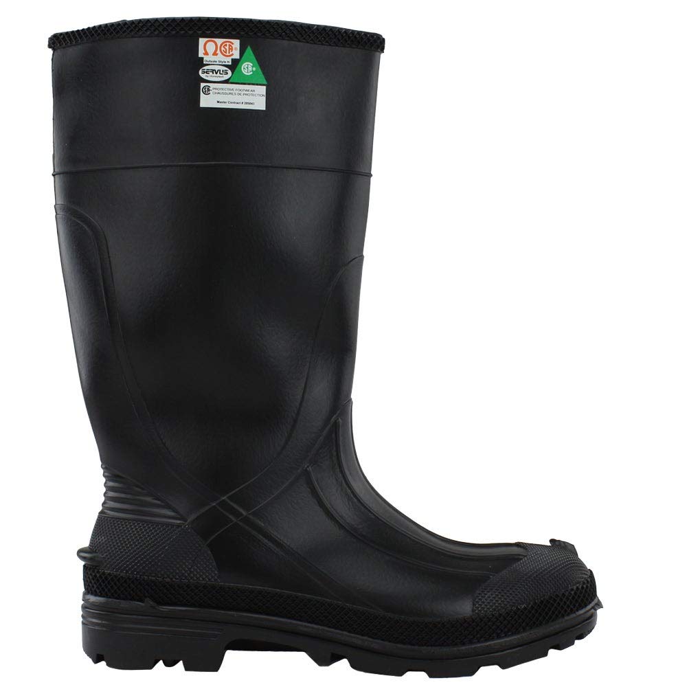 SERVUS Men's Steel Toe PRM PVC Work Safety Shoes - Black | Comfortable & Durable for Construction, Warehouse & Industrial Work