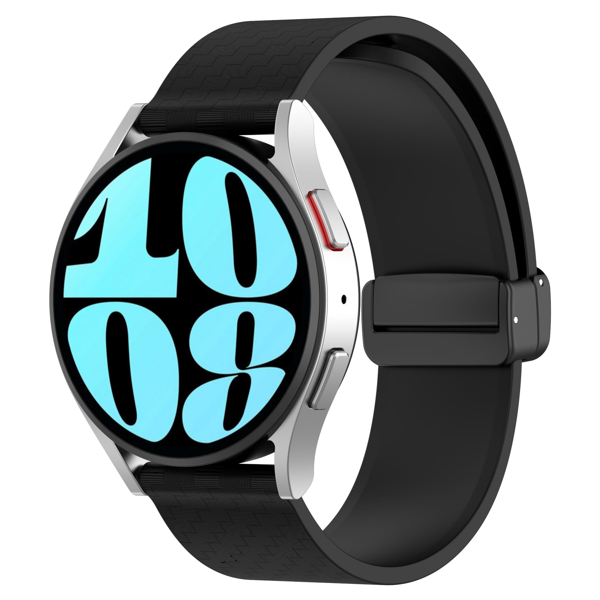 20mm 22mm Carbon Fiber Silicone Magnetic Watch Band for Men & Women - Quick Release Watch Strap Replacement for Smartwatches & Traditional Watches - Perfect for Workouts, Office & Casual Wear