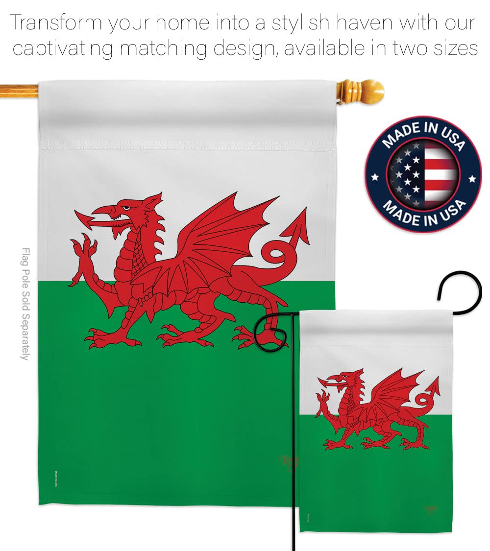 Wales Nationality Decorative Flag Set 28x40