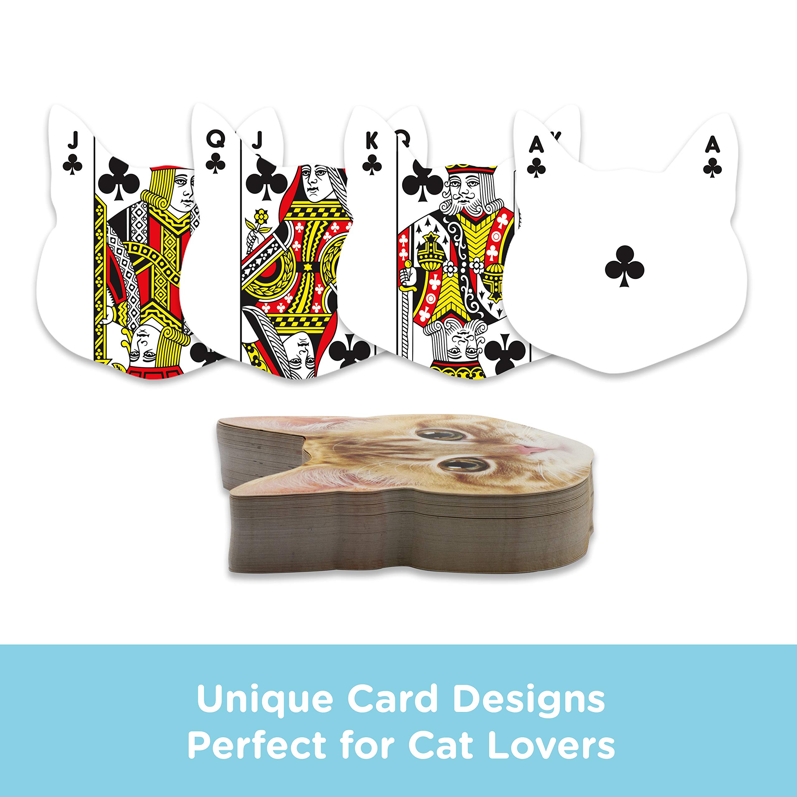 GAMAGO Kitten Playing Cards - Unique Cat-Shaped Deck for Poker, Blackjack & Fun Game Nights - Perfect Gift for Cat Lovers, Birthday Parties, Stocking Stuffers & White Elephant Exchanges - Vibrant Multicolor Design (3 Inches) - Great for Family Gatherings, Travel Games & Themed Parties