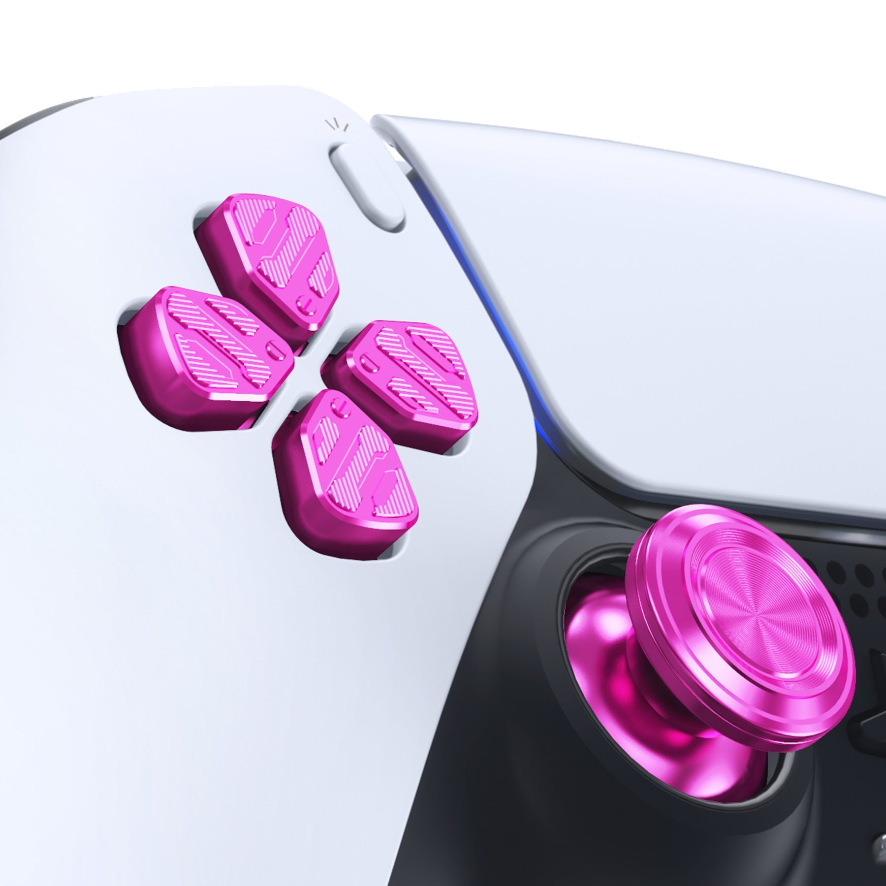 Premium Aluminum Metal Thumbsticks & D-Pad ABXY Buttons for PS5 Controller - Purple | Enhanced Grip & Durability for Gaming | Perfect for FPS, Racing & Competitive Play