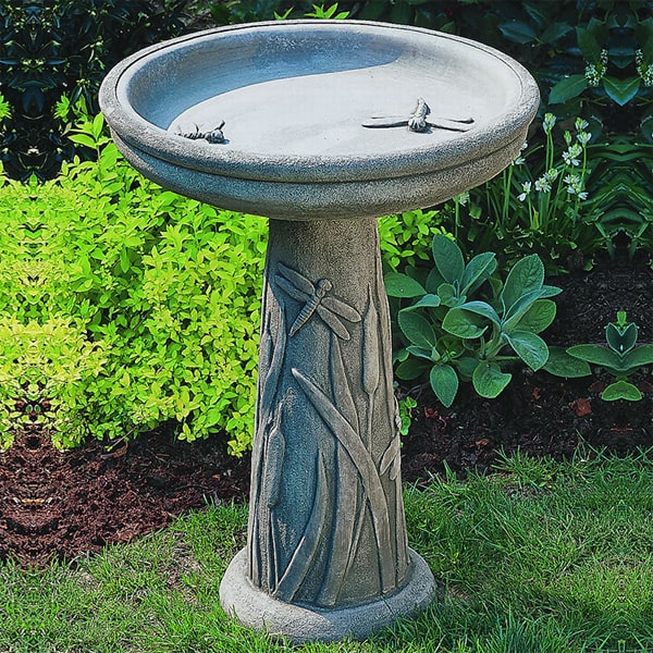 Campania International Dragonfly Birdbath - Outdoor Garden Decor for Birds & Butterflies - Perfect for Patio, Yard & Wildlife Habitat