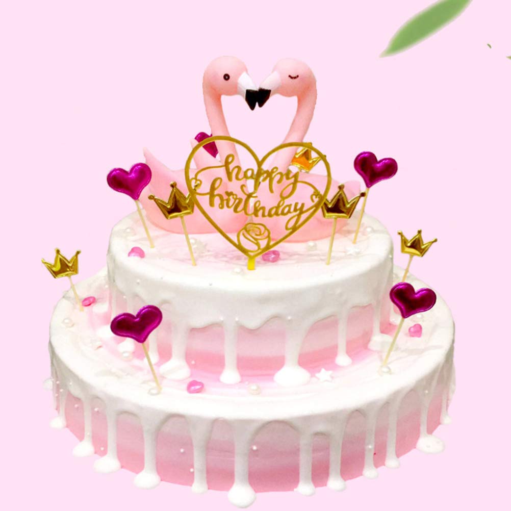 Flamingo Cake Topper - Christmas, Wedding & Birthday Cake Decorations - Elegant Edible Cake Topper for Baby Showers, Weddings & Party Desserts - Perfect for Festive Celebrations & DIY Crafts