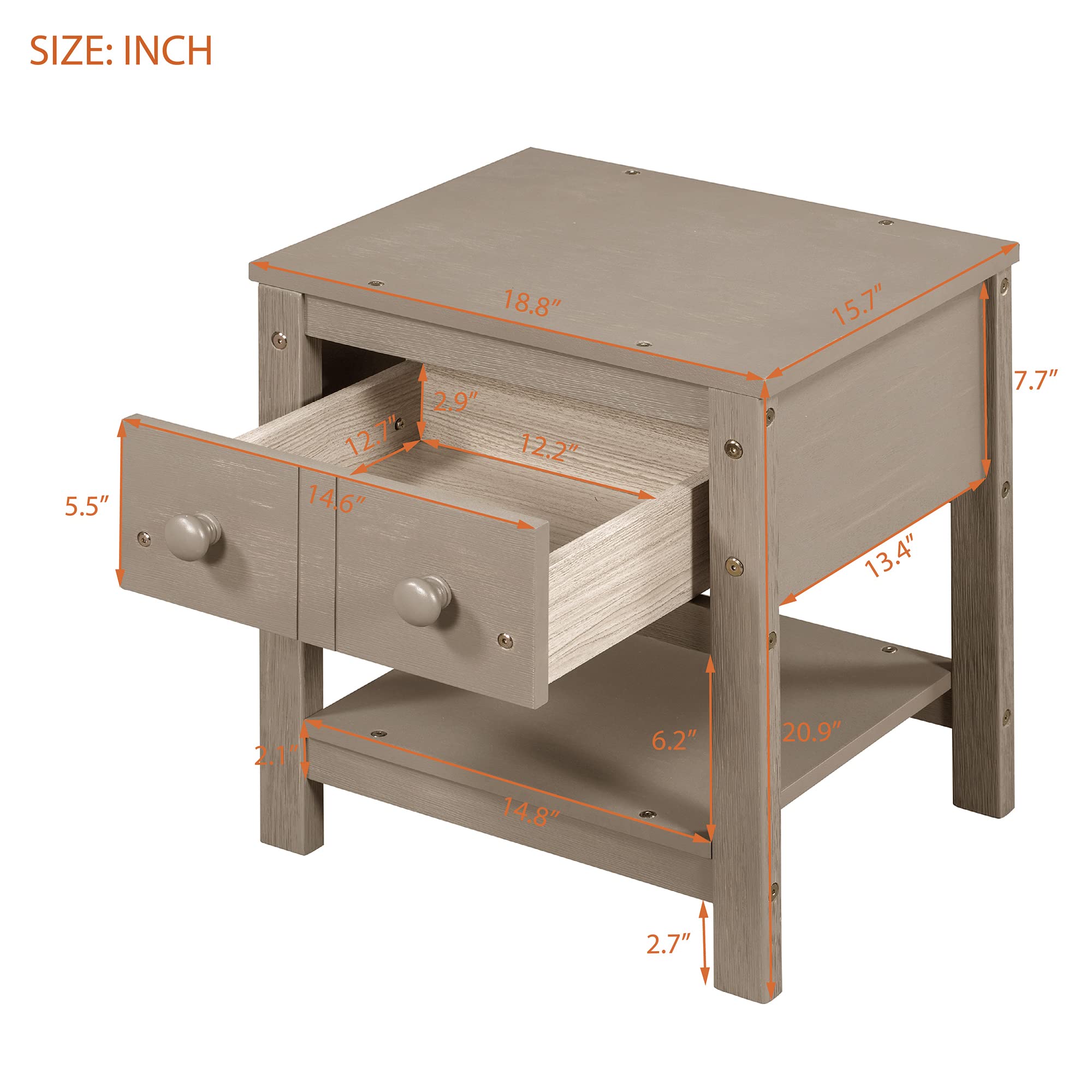 Harper & Bright Designs Full Size Canopy Platform Bed with Trundle - Solid Wood Bed Frame with 2 Nightstands, Noise Free No Box Spring Needed, Light Brown - Perfect for Small Bedrooms, Guest Rooms & Space-Saving Storage Solutions