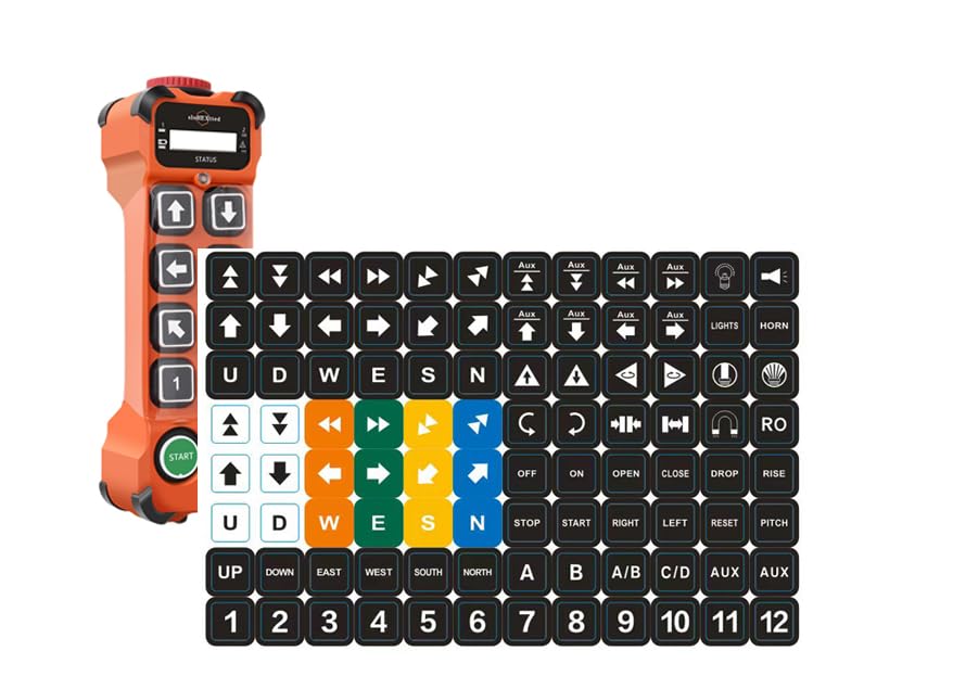 12 Channel Wireless Crane Remote Control with 2 Transmitters - Industrial Radio Hoist Controller for Overhead, Bridge & Gantry Cranes (12V/24V/36V Receiver) - Perfect for Construction Sites, Warehouses & Heavy Lifting Operations