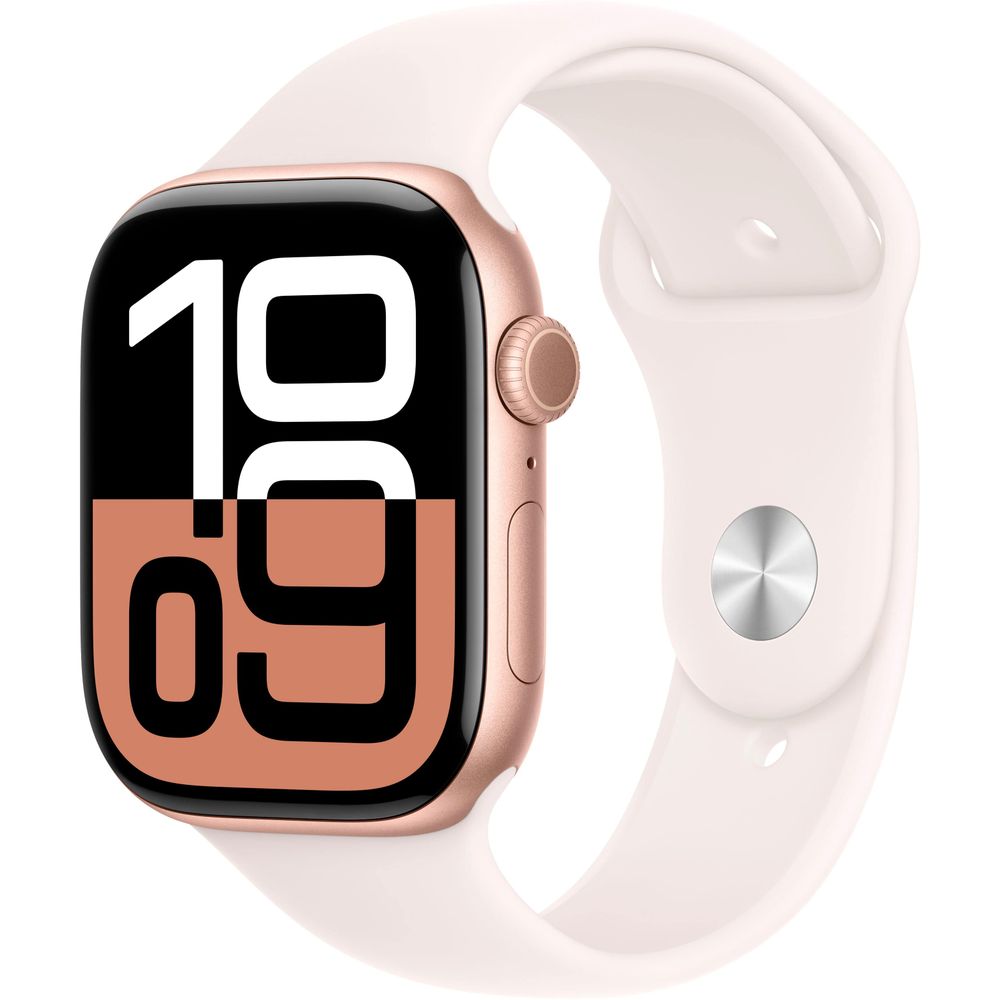 Apple Watch Series 10 46mm (Gen 10) Rose Gold Aluminum Case with Light Blush Sport Band - MWWT3LW/A - Perfect for Fitness Tracking & Everyday Wear