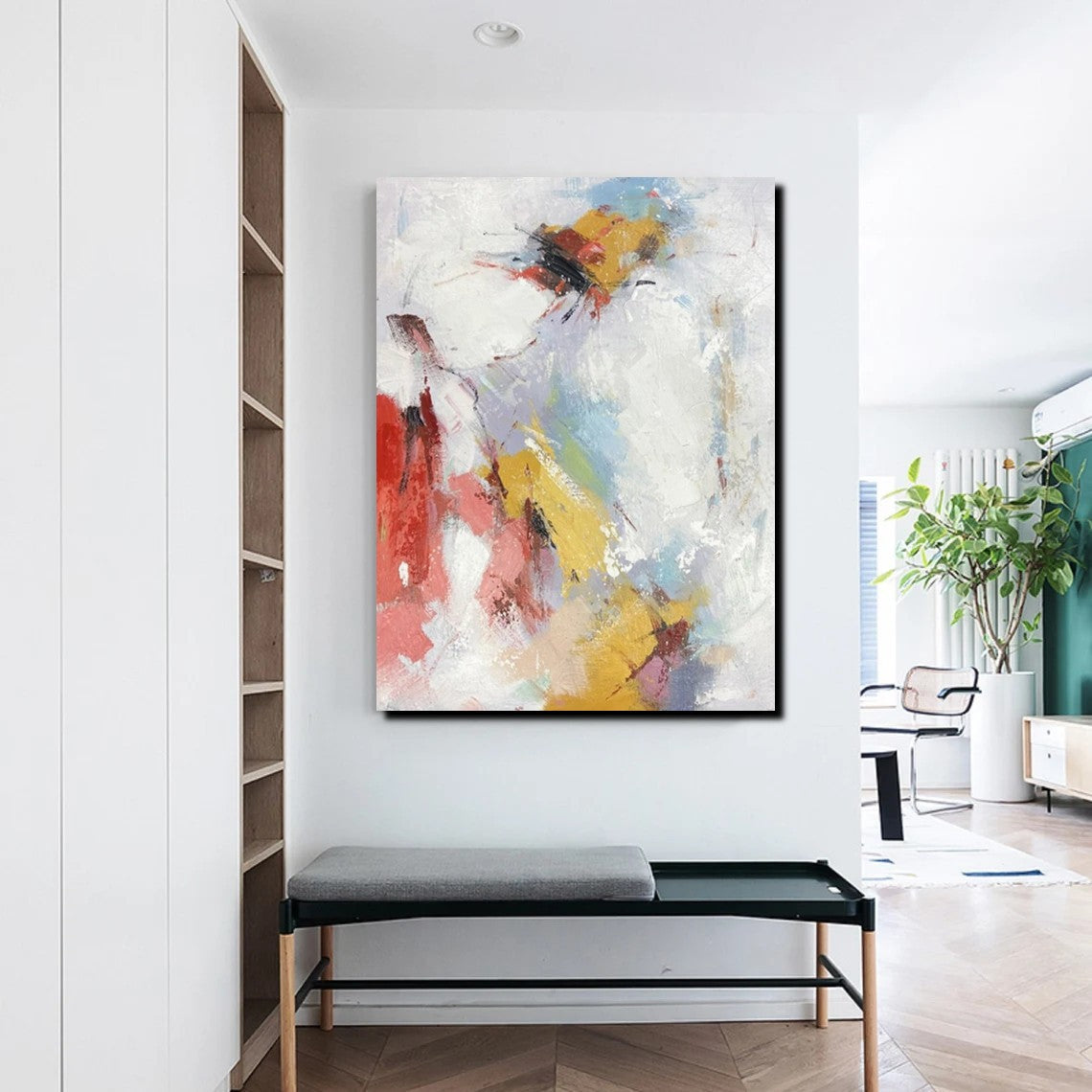 Modern Abstract Acrylic Canvas Painting - Contemporary Simple Wall Art for Dining Room Decor | Perfect for Home, Office & Restaurant Interior Design