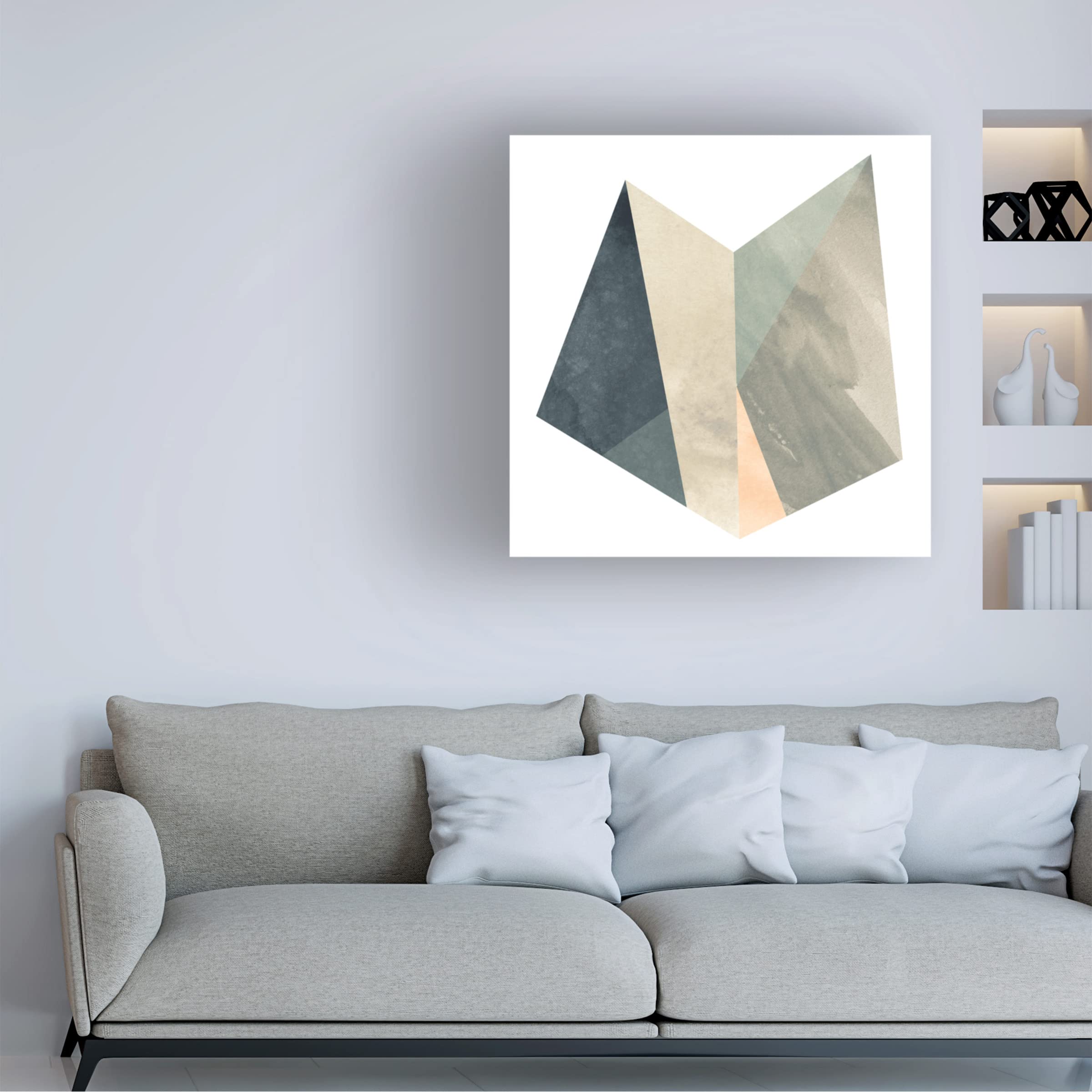 Trademark Fine Art 'Marble Origami II' Canvas Wall Art by June Erica Vess - Modern Abstract Painting for Living Room, Bedroom & Office Decor