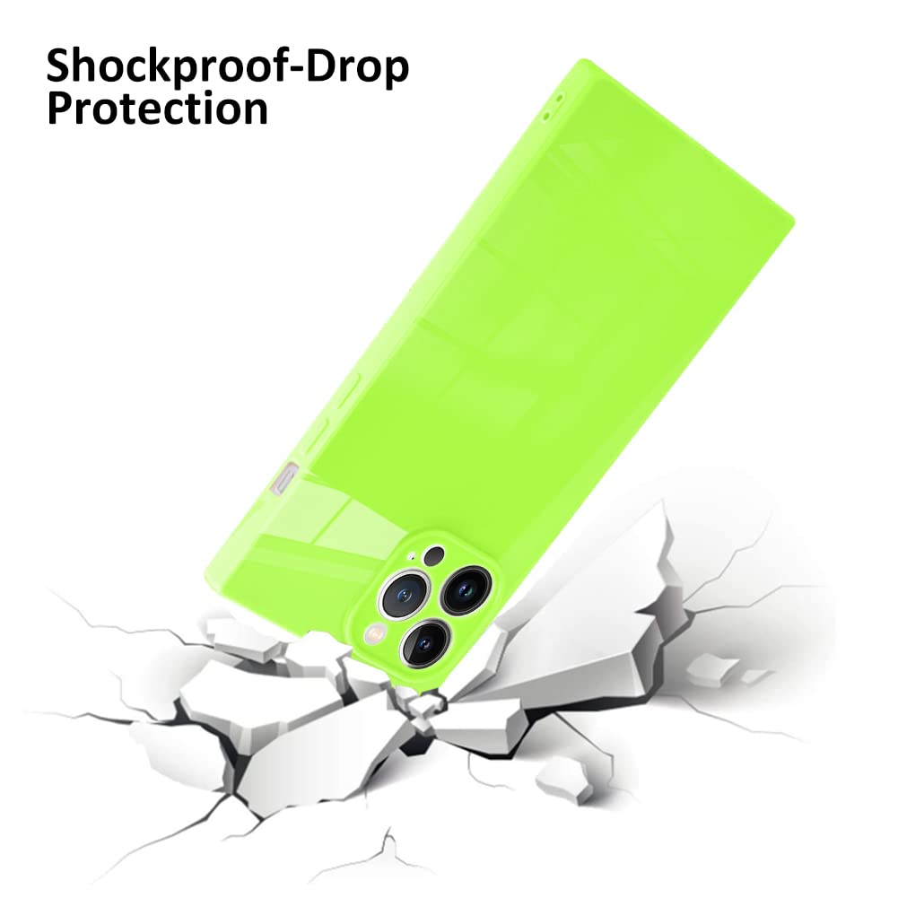 Premium Shockproof iPhone 12 Pro Max Case - 6.7 Inch Fluorescent Green TPU Slim Cover with Anti-Drop & Anti-Scratch Protection | Wireless Charging Compatible | Perfect for Outdoor Activities, Gym & Daily Use