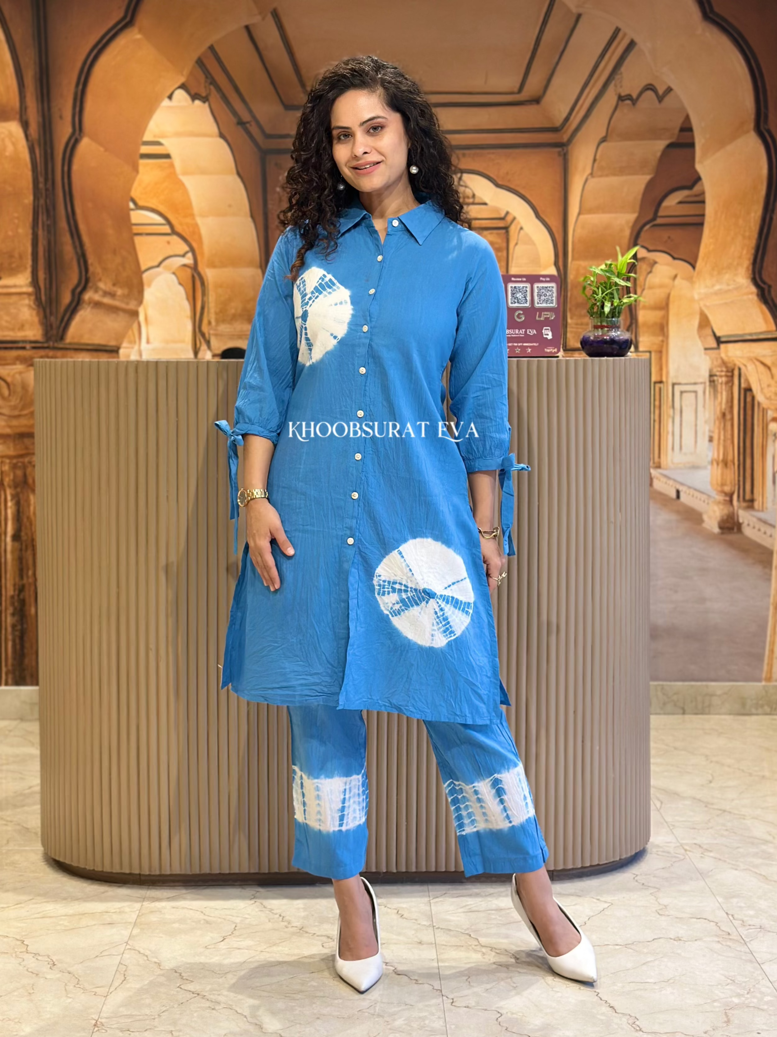 Rajasthan Culture Blue Coord Set - Traditional Indian Ethnic Outfit for Women | Perfect for Festivals, Weddings & Cultural Events