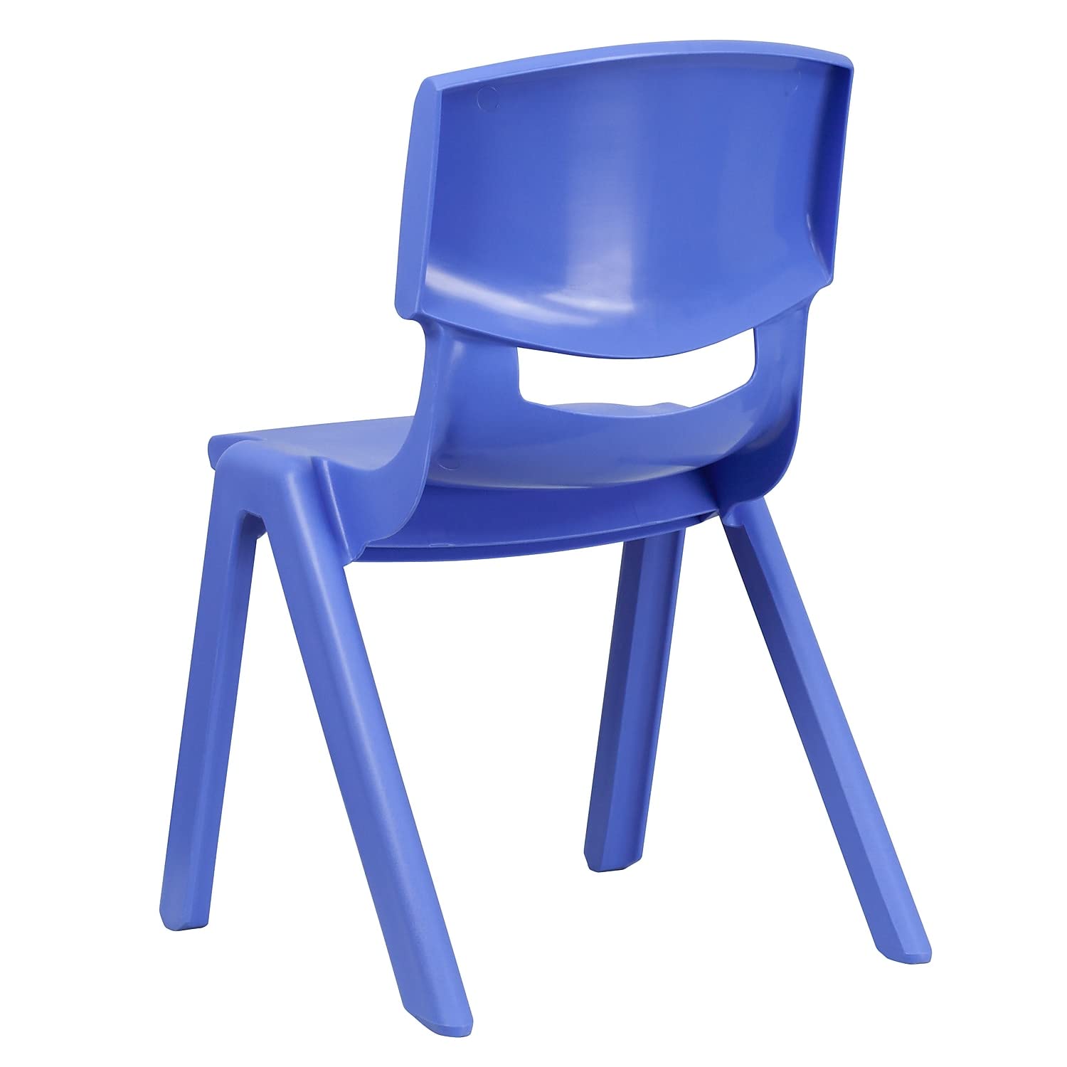 Flash Furniture Whitney 5-Pack Blue Plastic Stacking Chairs - 15.5