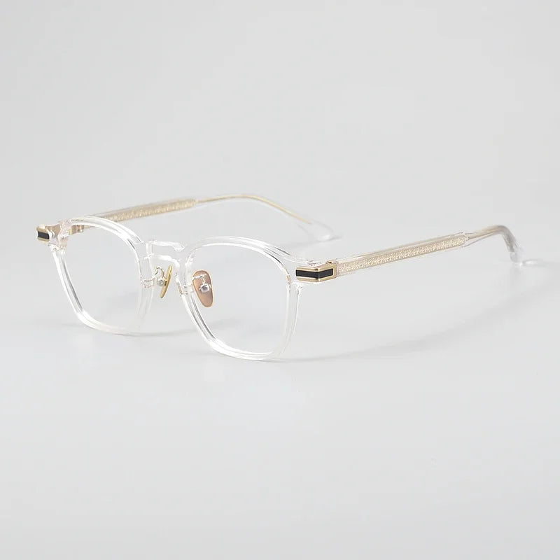 Aror Unisex Full Rim Square Acetate Titanium Eyeglasses Frame 49082 - Stylish Lightweight Glasses for Men & Women, Perfect for Reading, Work, and Everyday Fashion