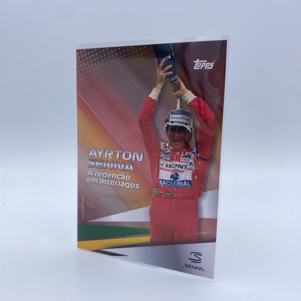 2022 Topps Formula 1 Brazilian Grand Prix Exclusive Ayrton Senna Flag, Cup & Champagne Set - Perfect for F1 Collectors, Race Day Celebrations and Motorsport Memorabilia Displays