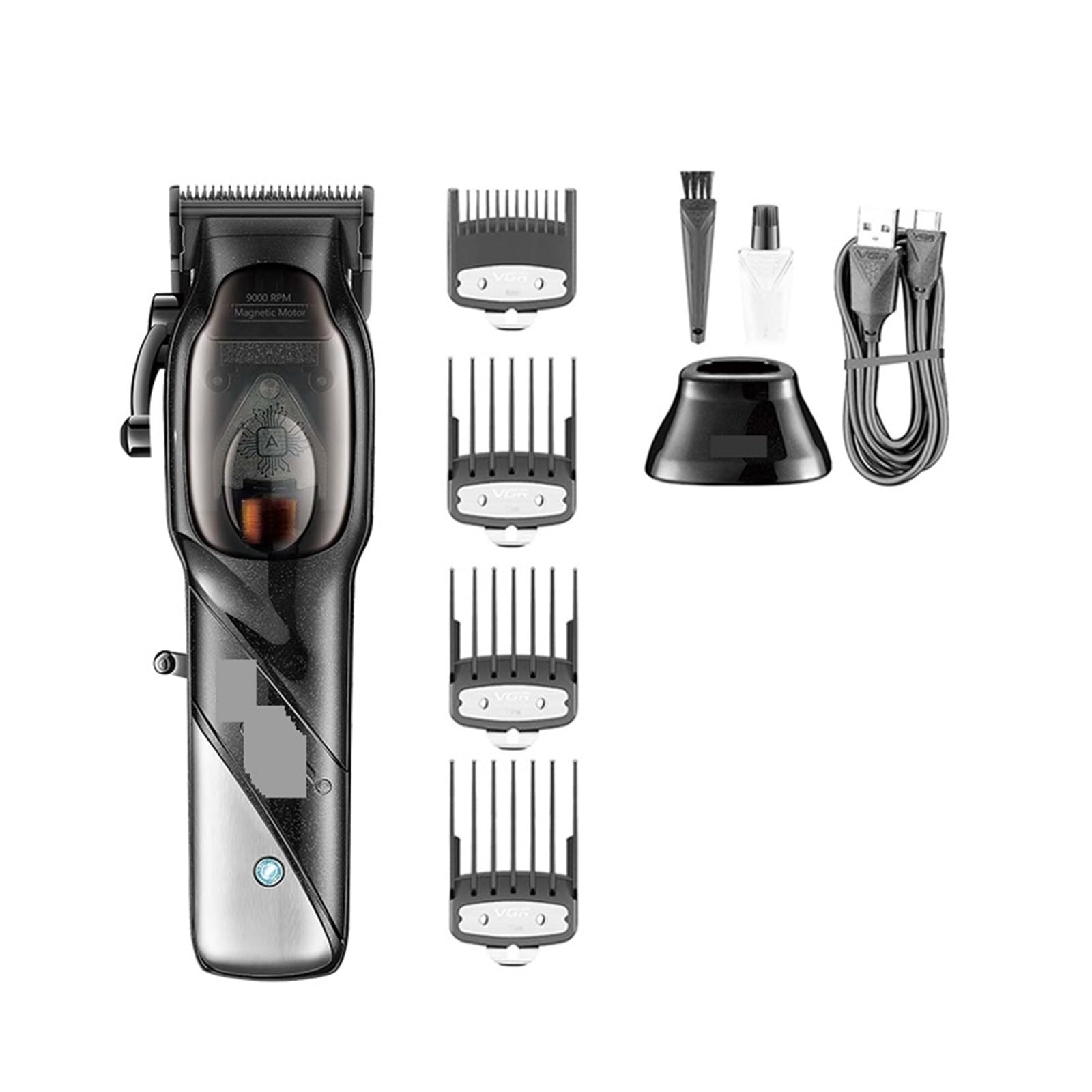 Professional Cordless Rechargeable Hair Clipper for Men - 9000RPM Magnetic Motor, Razors V-002 Salon Hair Cutting Machine with Money Clip Care | Perfect for Home Barbering, Beard Trimming & Grooming