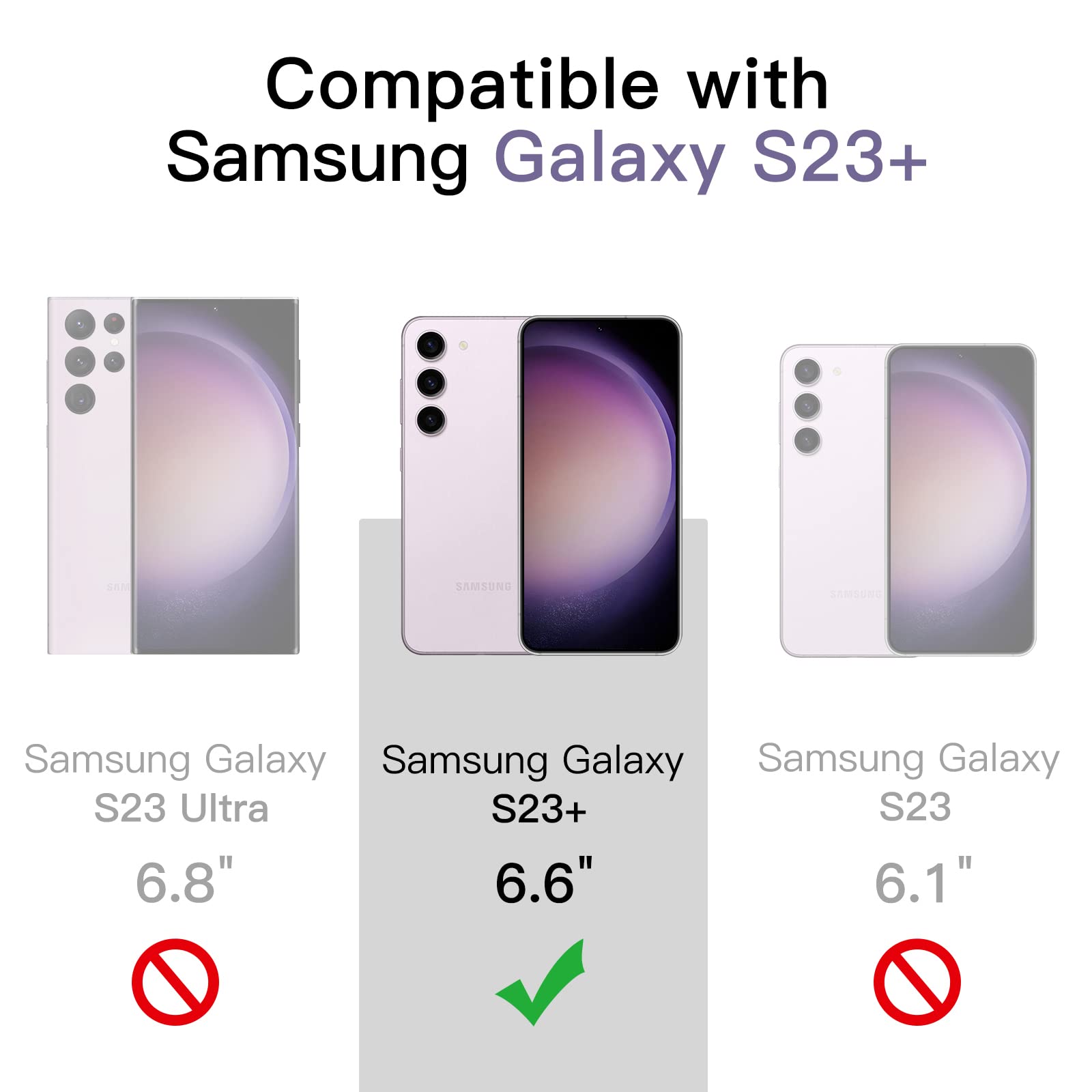 JETech Magnetic Case for Samsung Galaxy S23+ (6.6-Inch) - MagSafe Compatible, Shockproof & Non-Yellowing Clear PC Back Protective Cover (Purple) - Perfect for Work, Travel & Everyday Use