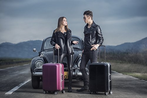 20 Inch Blue Aluminum Frame Carry On Spinner Luggage - TSA Approved Hardside PC Suitcase for Business Travel & Weekend Getaways
