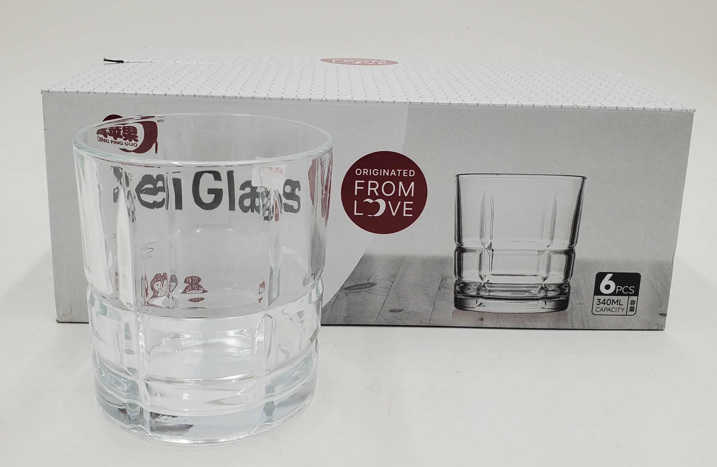 6-Pack 3.25x3.5 Inch Clear Drinking Glasses - Durable Glassware for Cocktails, Juice, Water & Beverages - Perfect for Home, Bar, Restaurant & Party Use