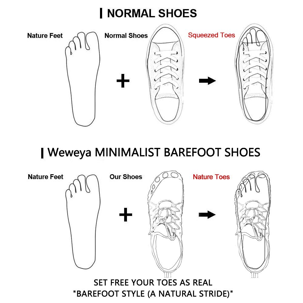 Weweya Barefoot Shoes for Men - Minimalist Running & Cross Training Shoes - Lightweight & Flexible for Natural Movement - Perfect for Trail Running, Gym Workouts & Outdoor Activities