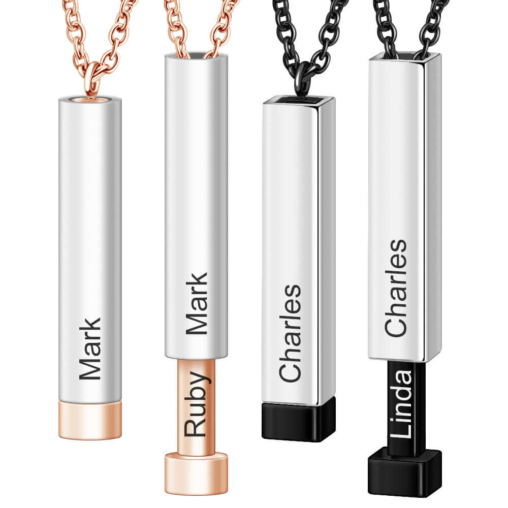 Custom Name Necklace with Vertical Stick Bar Engraving - Personalized Jewelry Gift for Women | D0002 | Perfect for Anniversaries, Birthdays & Valentine's Day