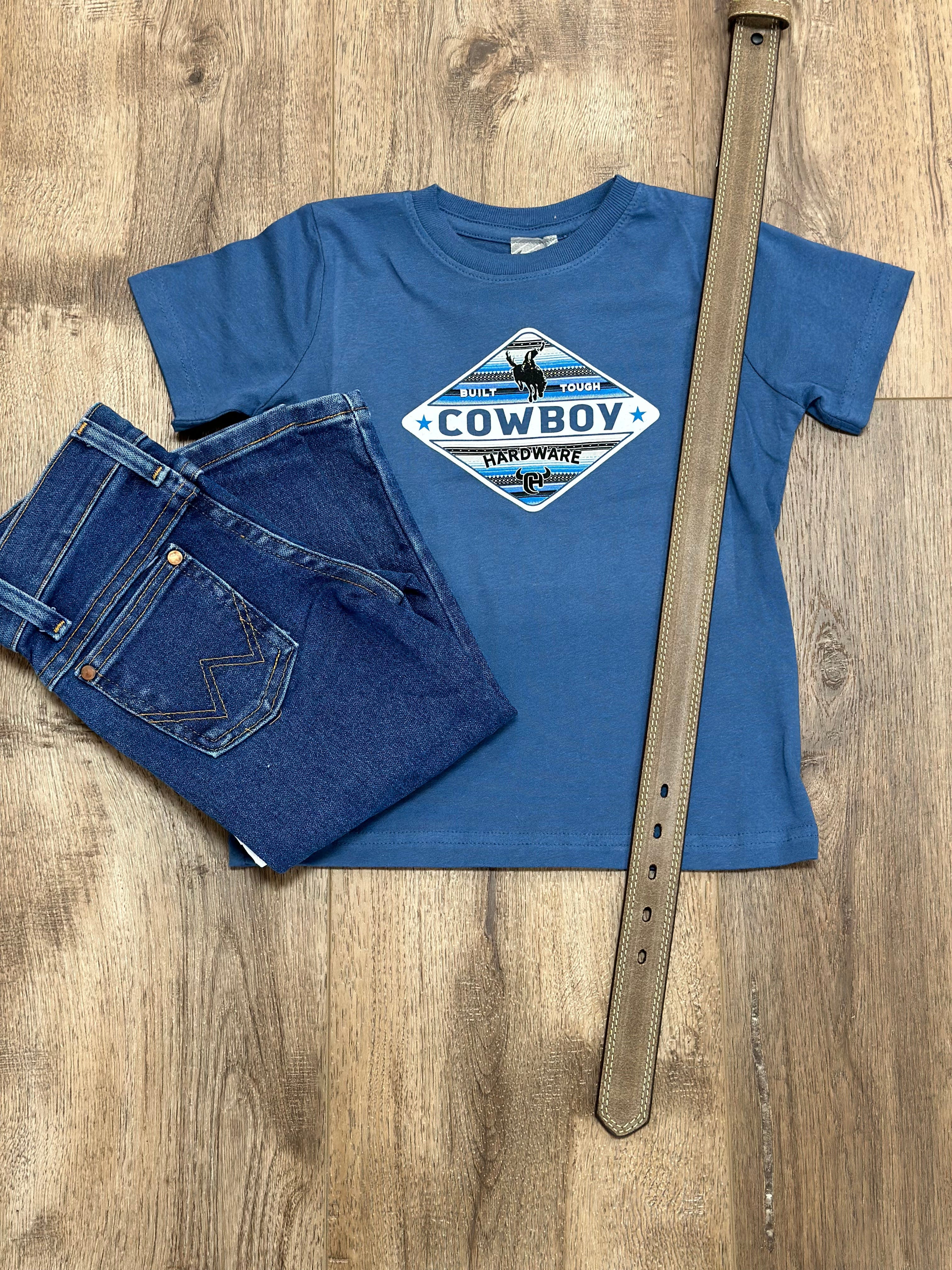 Boys' Toddler Built Tough Indigo Blue T-Shirt - Durable Cotton Tee for Playtime & Everyday Wear