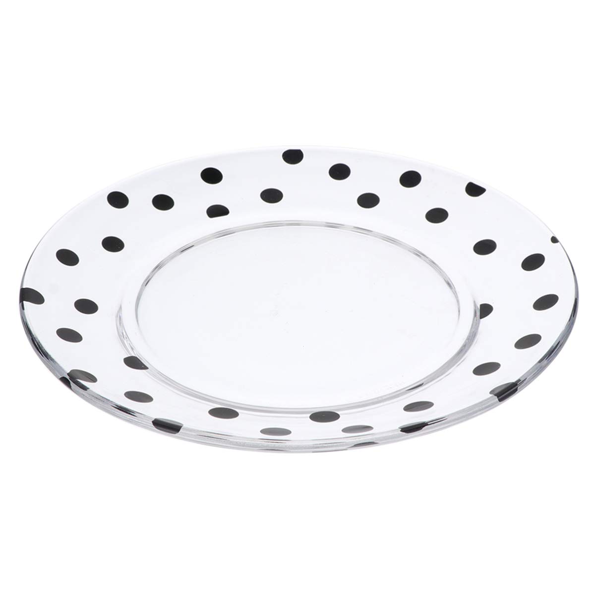 Hemoton Clear Glass Plate Set - 1PC Dot Glass Dish for Fruits, Salads, Ice Cream & Desserts | Durable & Elegant Glass Dinner Plates | Perfect for Home Dining, Parties & Restaurant Use