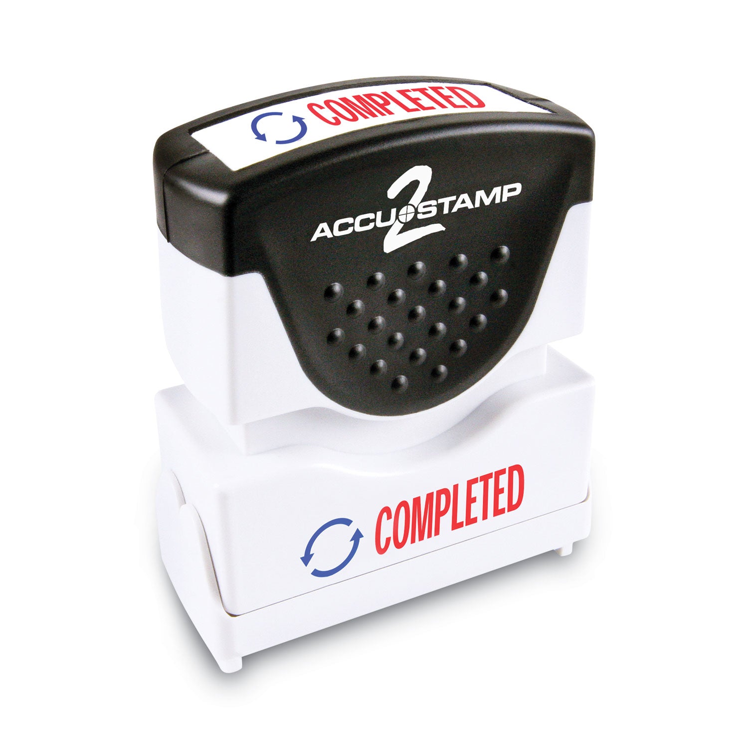 ACCUSTAMP2® Pre-Inked Shutter Stamp - Red & Blue Ink, 1.63 x 0.5 Inch - Self-Inking Business Stamp for Documents, Forms & Receipts - Perfect for Offices, Banks & Notary Use