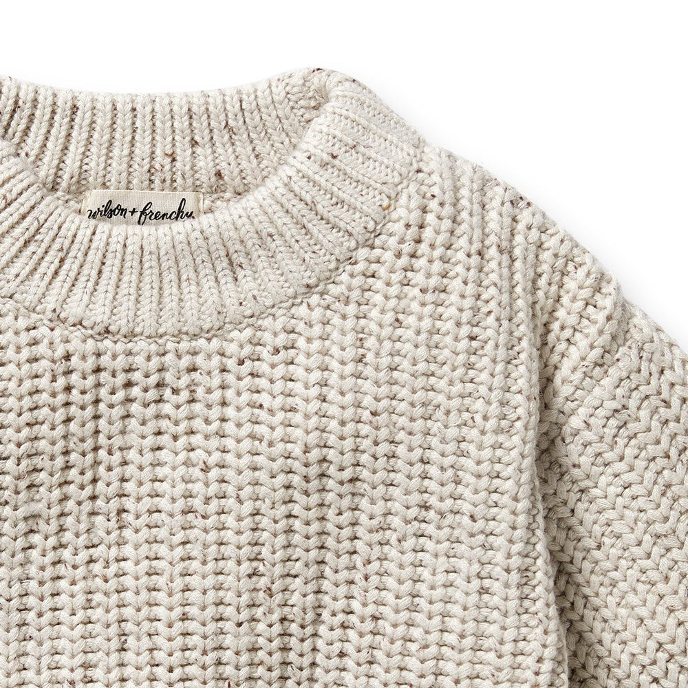 Organic Cookie and Cream Knitted Sweater for Women - Cozy Winter Pullover for Casual Wear & Outdoor Activities