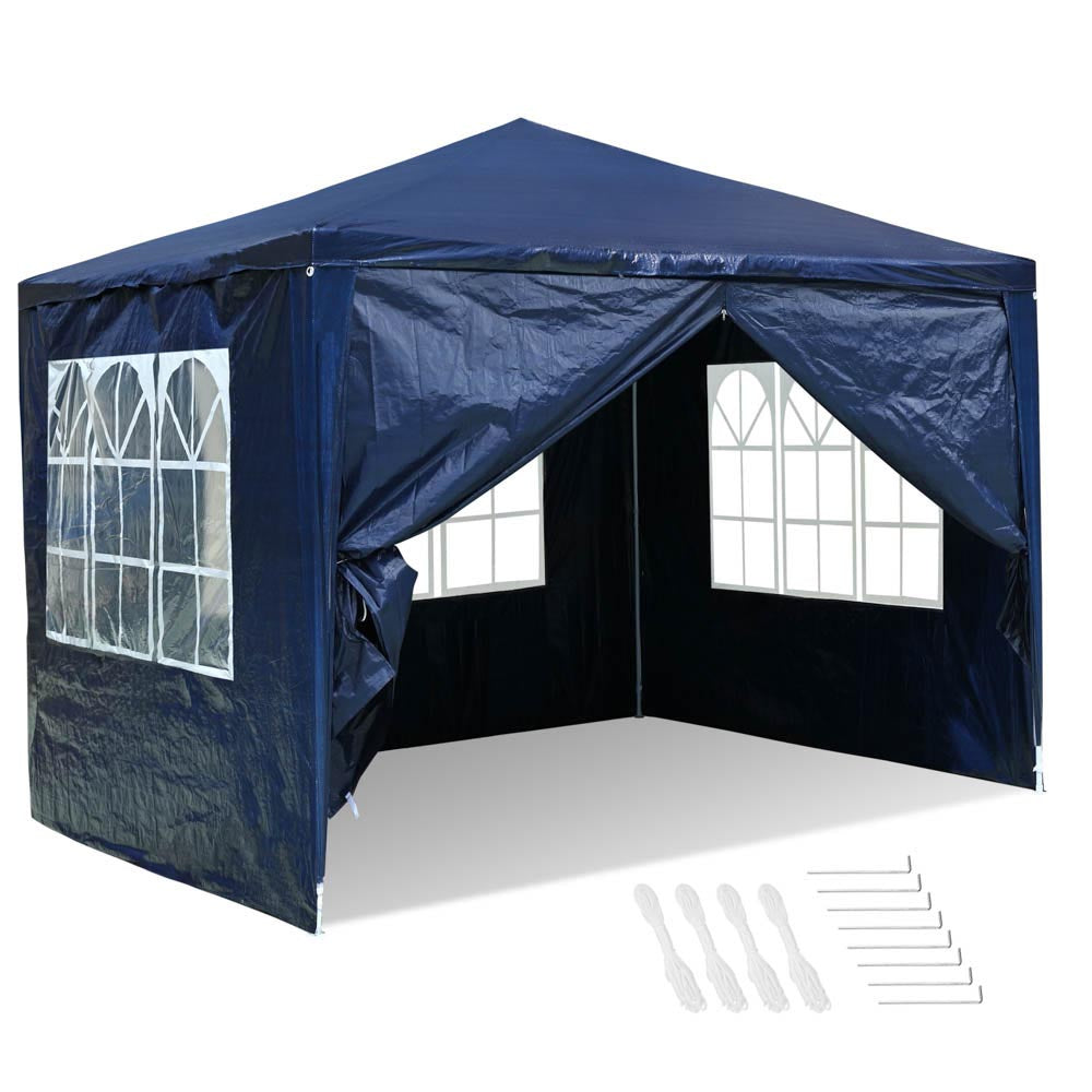 10x10 FT Pop Up Canopy Tent with 4 Sidewalls - Waterproof & UV Protection for Weddings, Parties, Outdoor Events - Instant Shelter for Backyard, Beach, Camping, Picnics