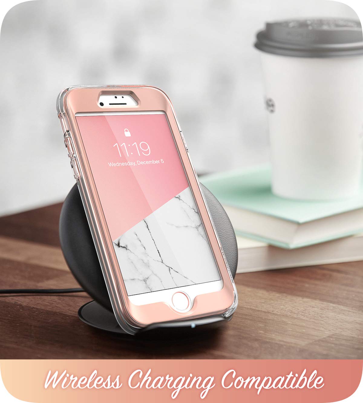 i-Blason Cosmo Series Protective Case for iPhone SE 2022/SE 2020/iPhone 7/8 - Shockproof Bumper Cover with Built-in Screen Protector | Marble Design | Perfect for Everyday Use, Work & Travel