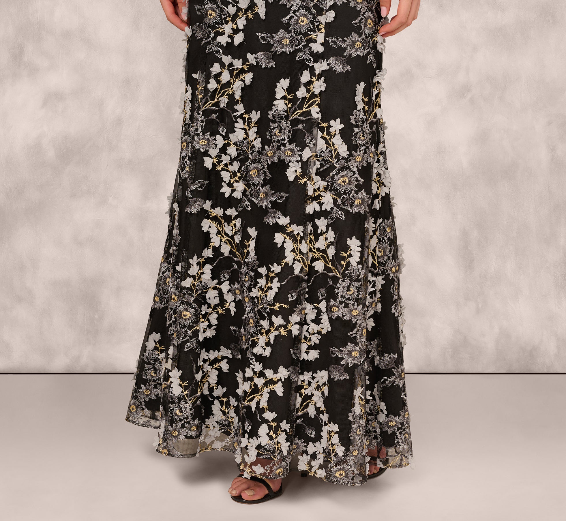 Elegant Sleeveless Embroidered A-Line Gown in Grey Multi Color - Perfect for Weddings, Parties & Special Occasions