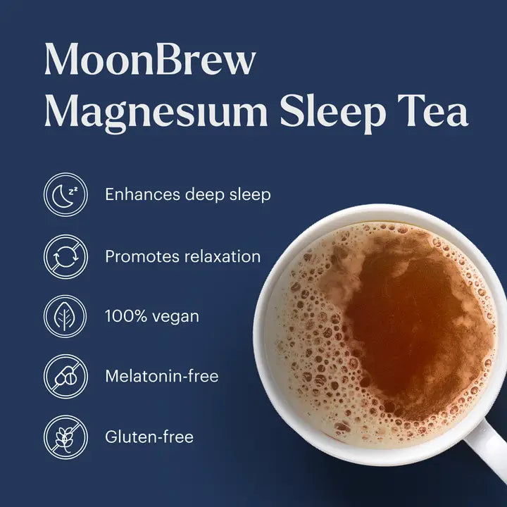 Moonbrew Night Time Tea with Cocoa Blend - Relaxing Herbal Tea for Sleep & Stress Relief - Perfect for Evening Relaxation & Bedtime Rituals