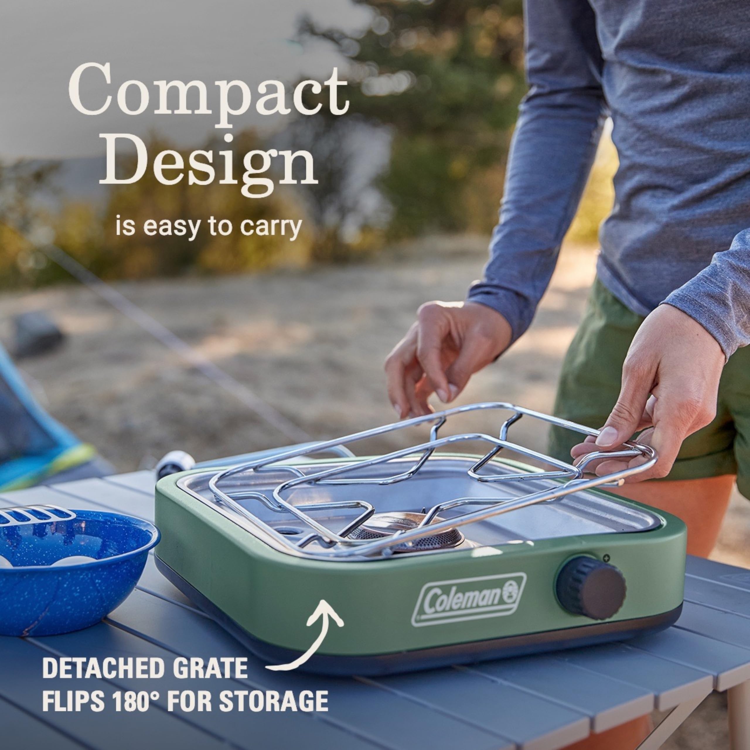 Coleman Cascade 18 Portable Propane Camping Stove - 1 Burner Outdoor Cooking Stove for Camping, Backyard BBQ, Tailgating & Beach Cookouts | Perfect for Outdoor Adventures, Picnics & Festivals
