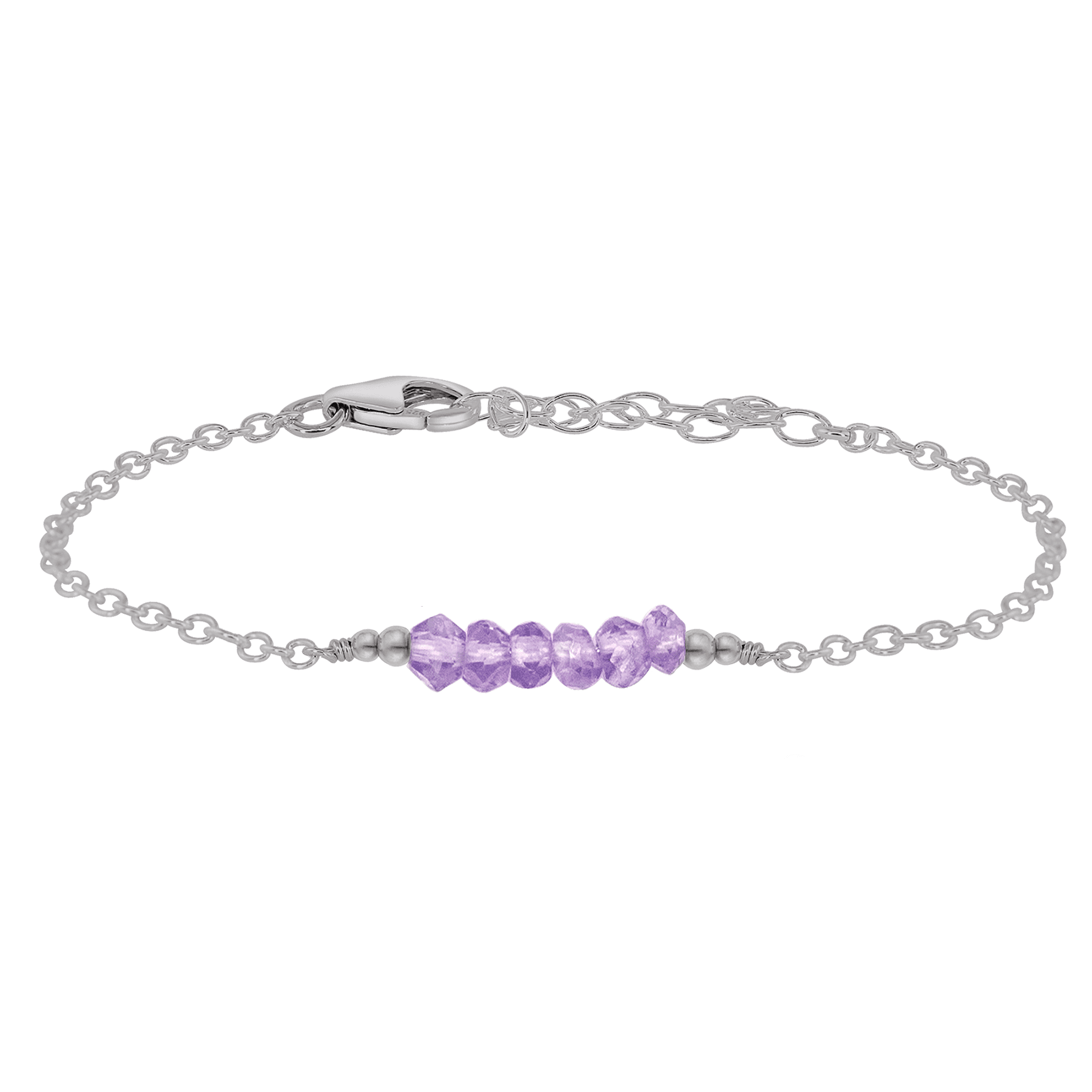 Sparkling Lavender Amethyst Gemstone Faceted Bead Bar Bracelet for Women - Handmade Healing Crystal Jewelry for Meditation, Yoga & Spiritual Gifts