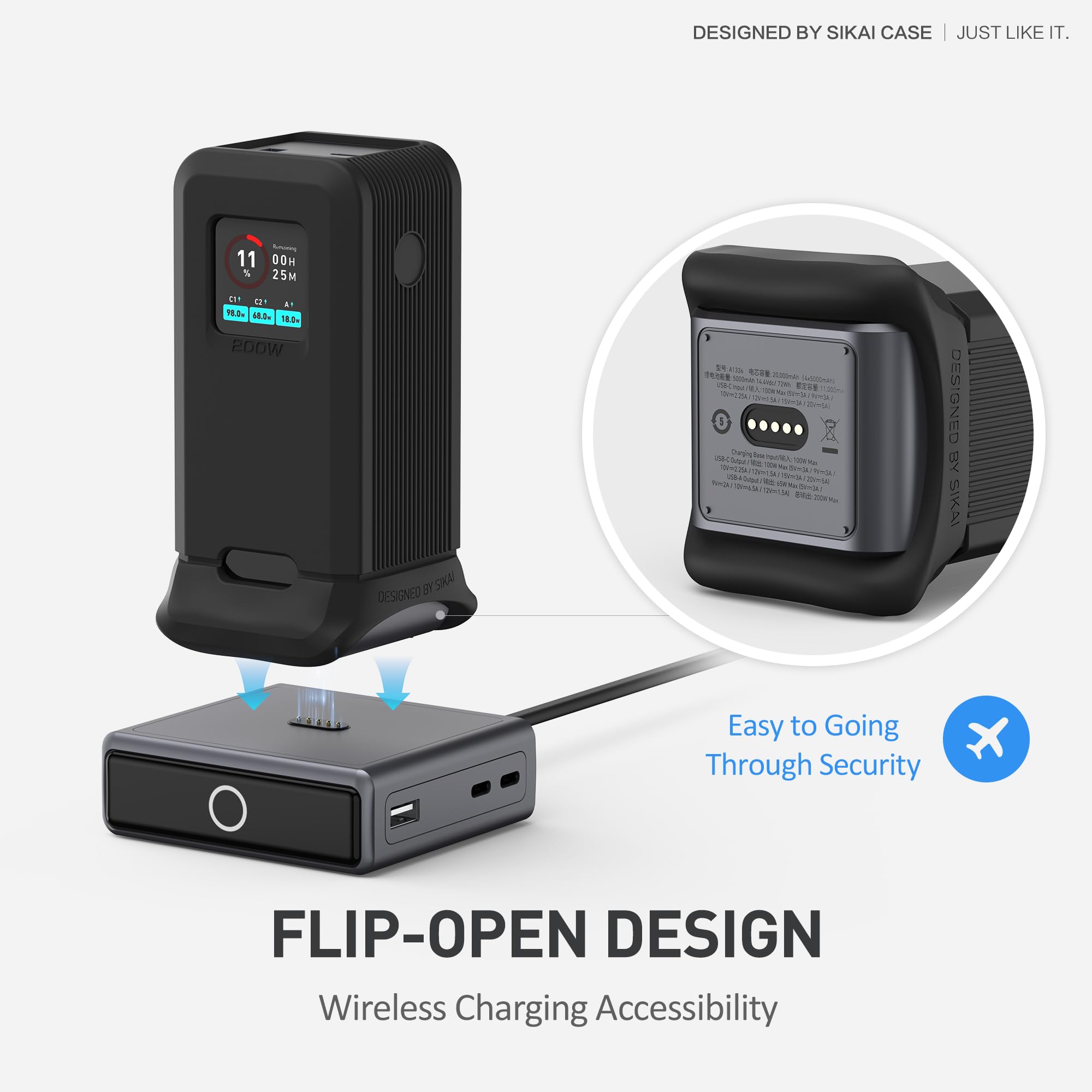 Anker Prime Power Bank 20,000mAh 200W Protective Silicone Case - Dustproof Soft Cover with 1/4-inch Nut Hole & TF/SM Card Storage - Compatible with Anker 200W Prime (Black) - Perfect for Travel, Outdoor Adventures & Device Protection
