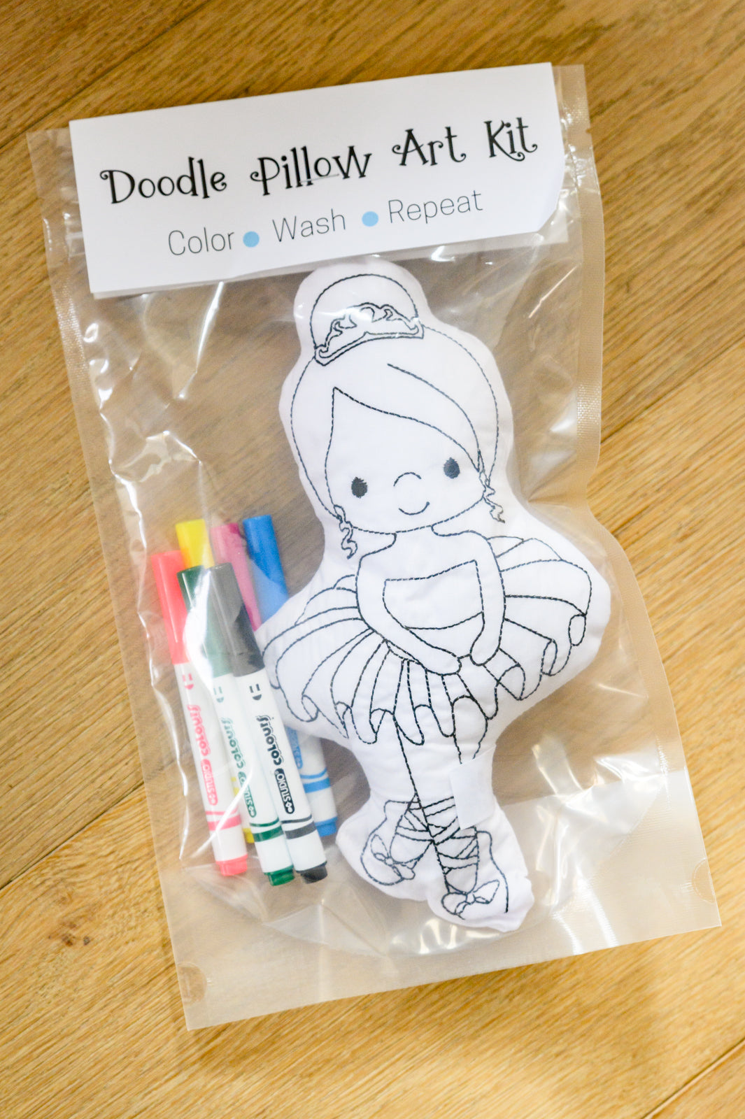 Ballerina Doodle Coloring Activity Doll for Kids - Creative Art Toy for Girls, Fun DIY Drawing & Painting Kit - Perfect Birthday Gift for Toddlers & Preschoolers (Use at Home, School, or Travel)