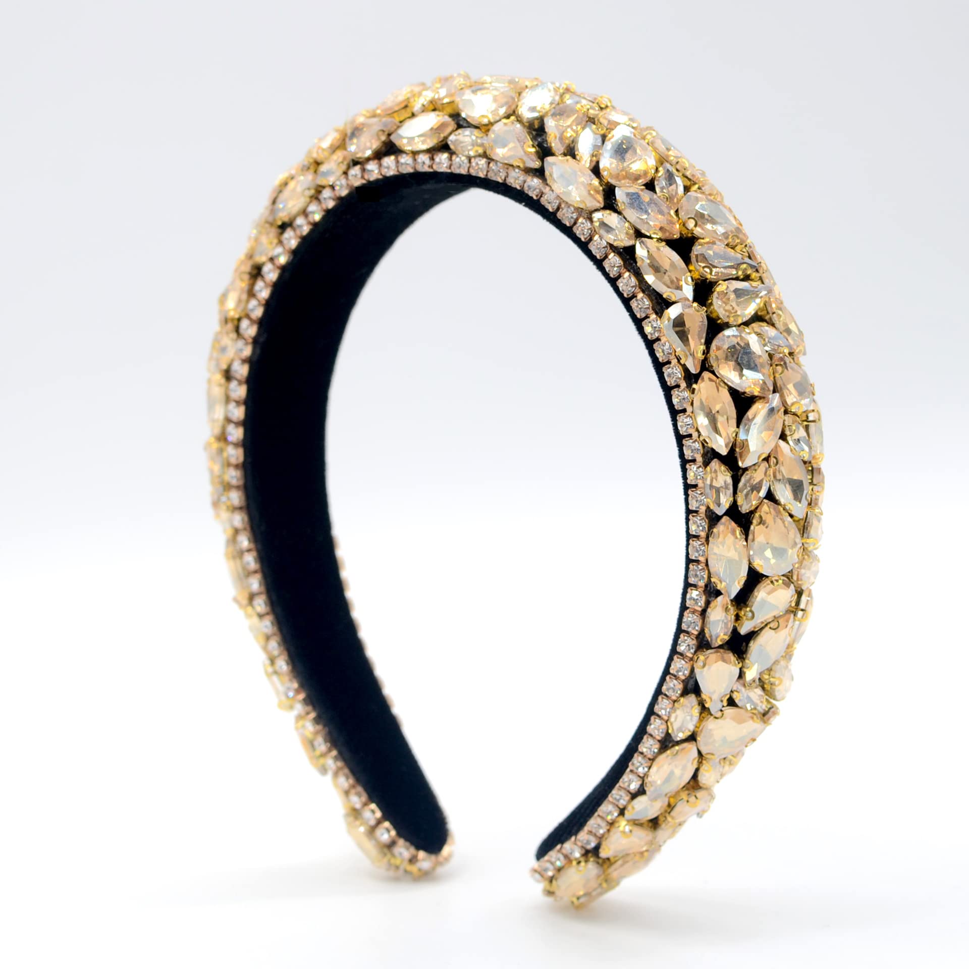 Sparkling Rhinestone Headband for Women - Elegant Baroque Crystal Hair Accessory for Parties, Weddings & Special Events (Gold) | Perfect for Bridal, Prom, Evening & Formal Occasions