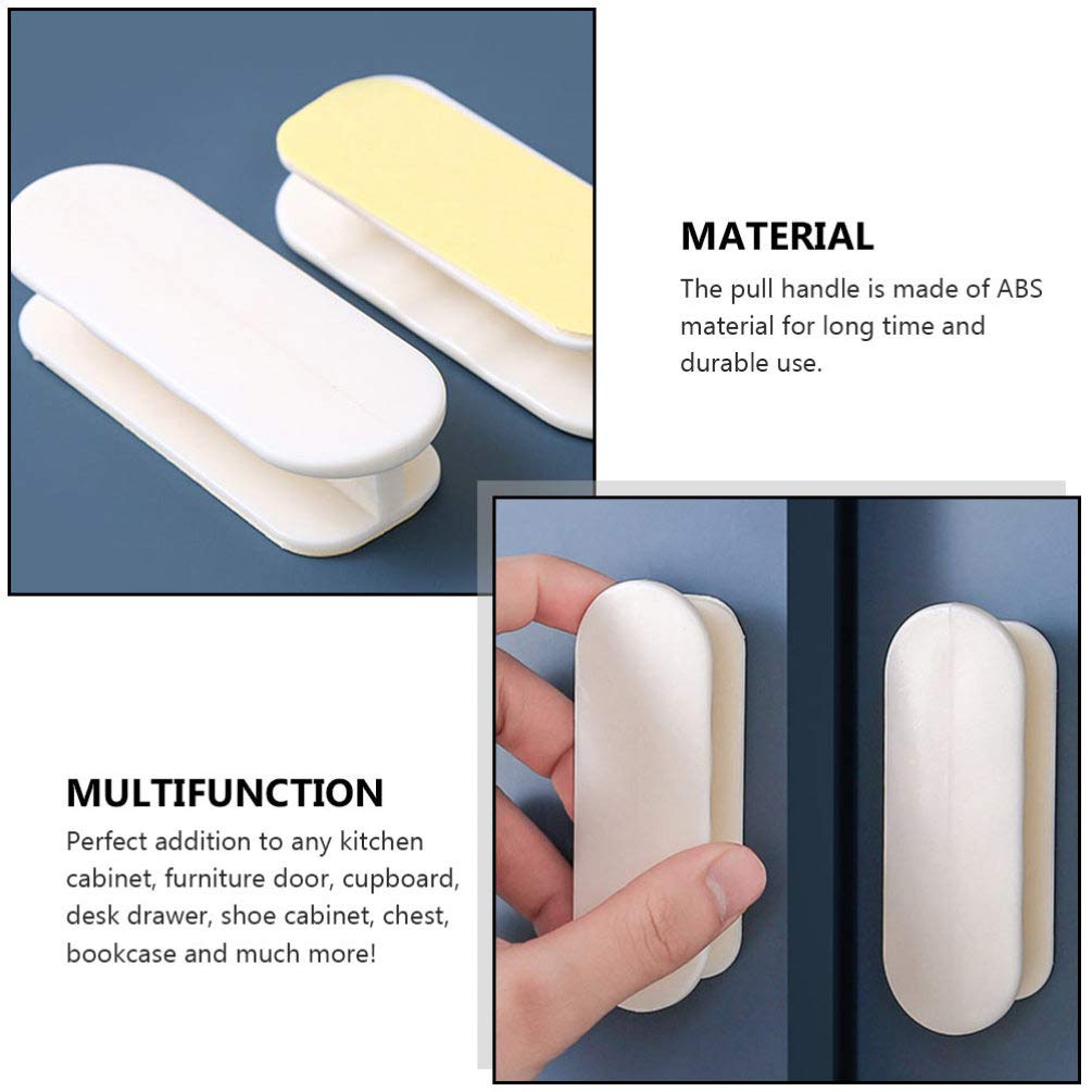 **Cabilock 6-Pack Self-Adhesive Drawer Knobs - No Drill Cabinet Handles, Easy Install Sticker Pulls for Dressers, Cabinets, Windows & Doors - Perfect for Home, Office & DIY Projects**
