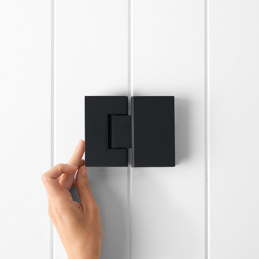 Glass to Glass Shower Hinge in Matte Black - Heavy Duty Bathroom Hardware for Frameless Shower Doors - Perfect for Modern Home & Spa Renovations