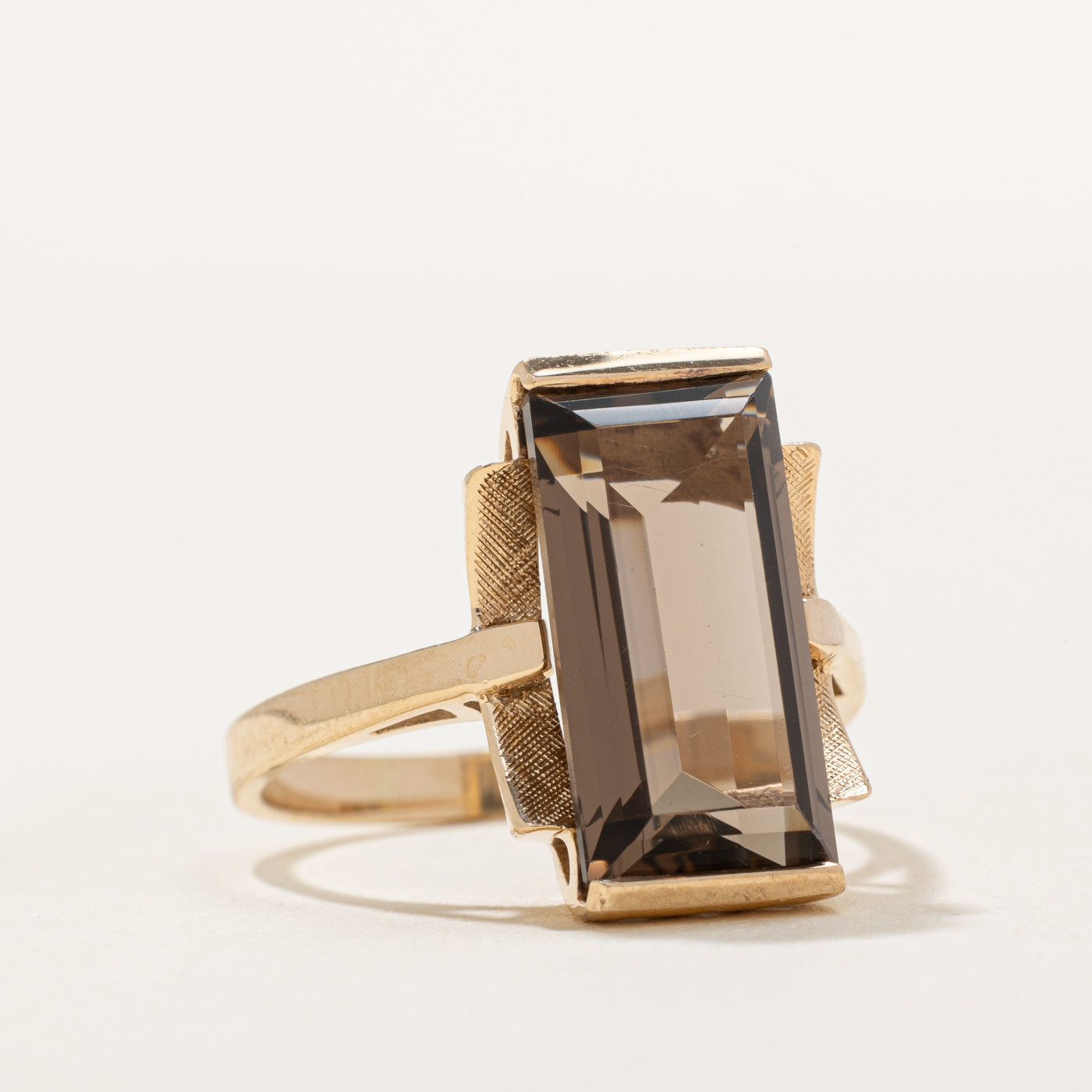 Smoky Quartz Cocktail Ring - 7.50 Carat Genuine Stone - Size 8.25 - Elegant Evening Wear & Special Occasion Jewelry Gift for Women