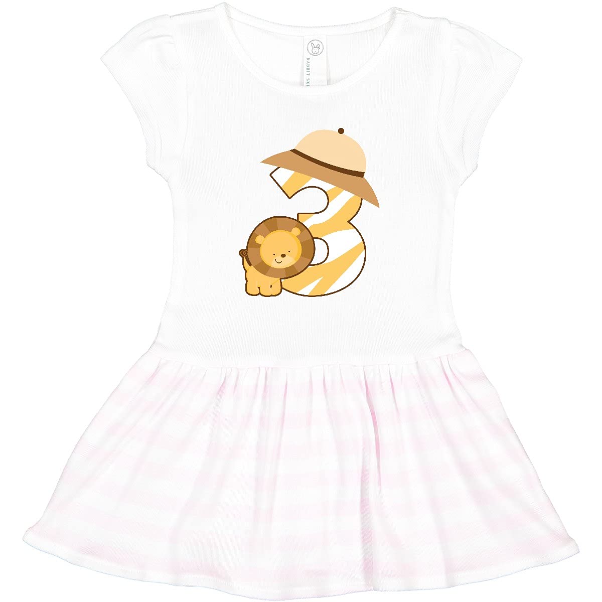 Inktastic 3rd Birthday Jungle Safari Lion Toddler Dress for Girls - Cute 3 Year Old Outfit for Birthday Party, Zoo Visit & Photo Shoots