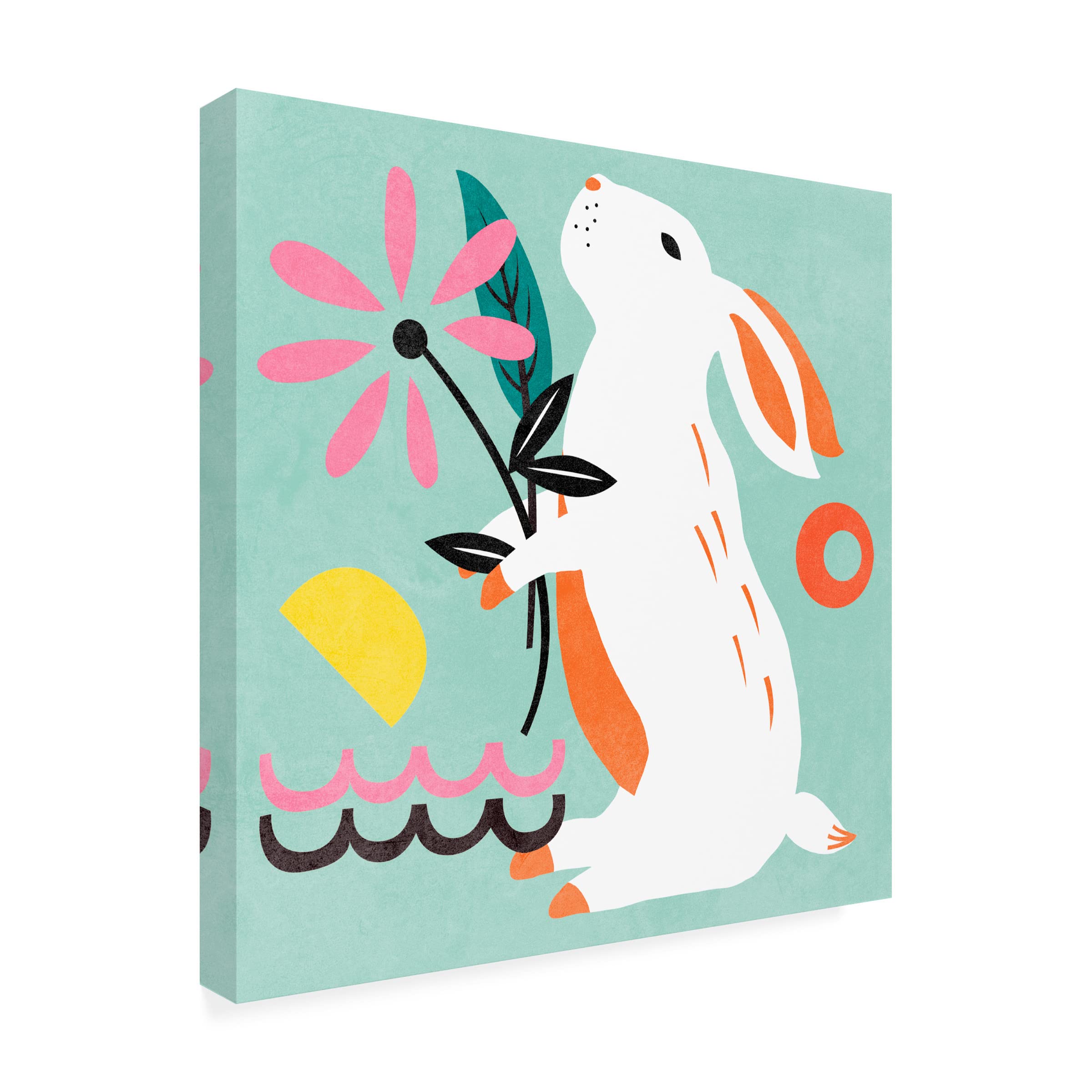 Trademark Fine Art 'Easter Bunnies II' Canvas Wall Art by Melissa Wang - 35x35 Inches, Modern Home Decor for Living Room, Bedroom & Office