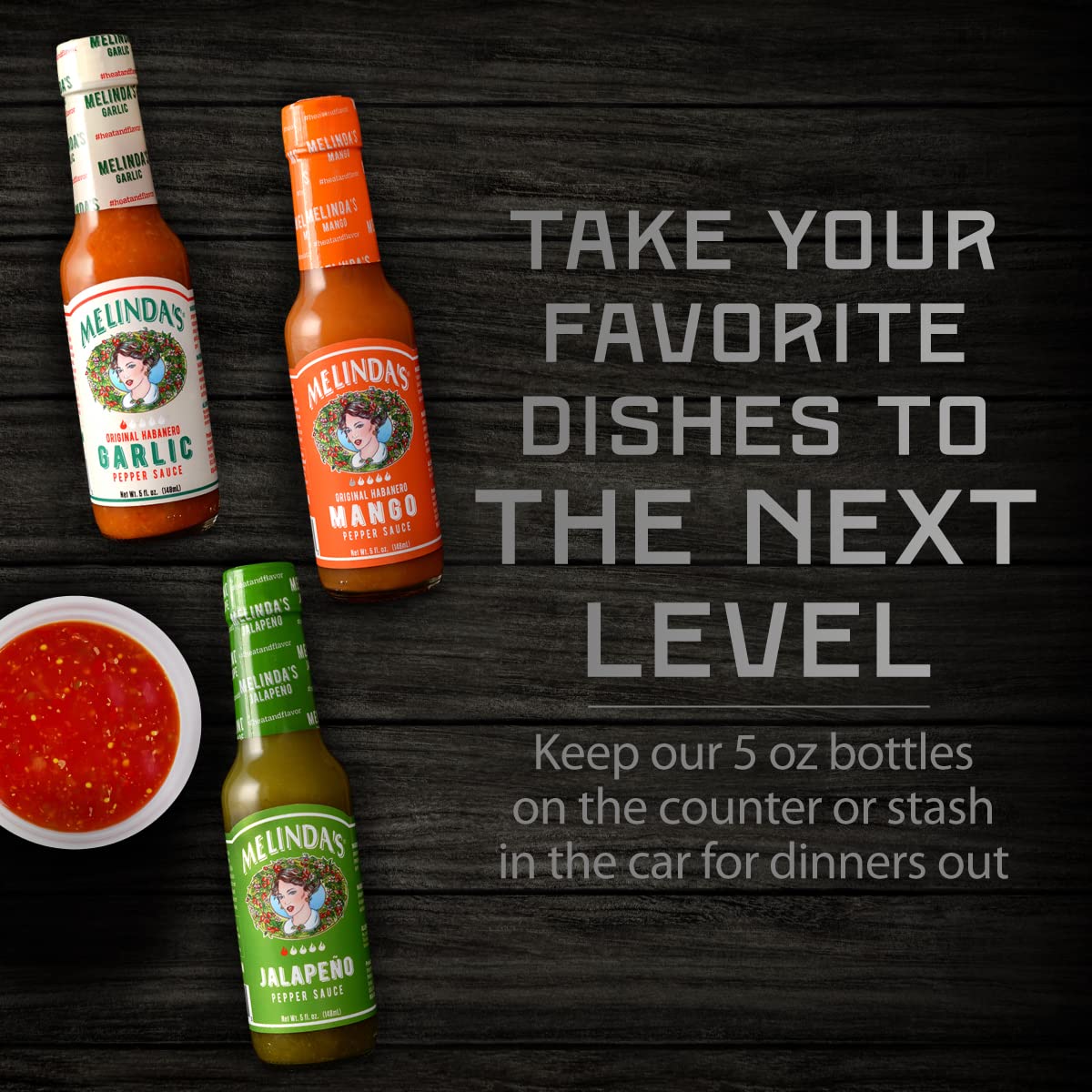 Melinda’s Mild & Wild Gourmet Hot Sauce Variety Pack - 3 Bottles (5oz Each) with Jalapeño, Mango & Garlic Habanero Flavors | Mild Heat Premium Hot Sauce Gift Set for Tacos, Wings & BBQ | Perfect for Home Cooking, Gifts & Spicy Food Lovers