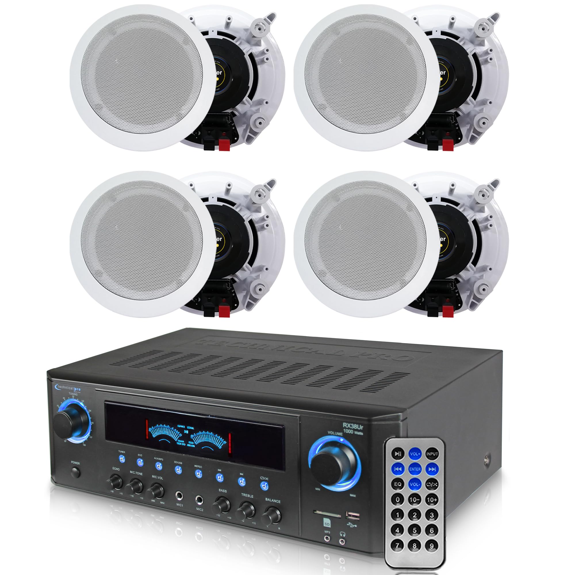 Professional 1000W Home Theater System Kit with 4x 5.25