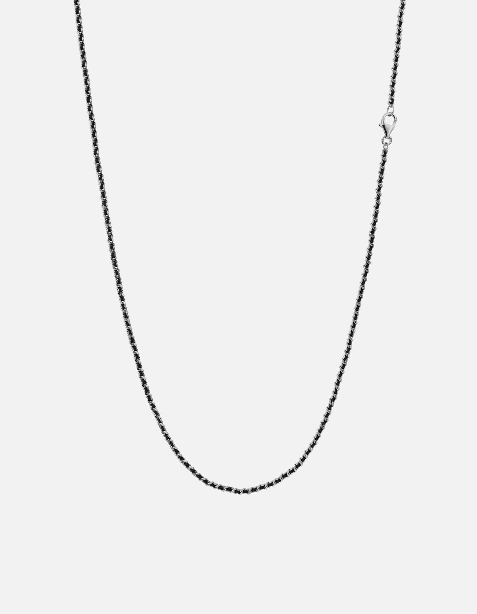 2mm Sterling Silver Woven Chain Necklace for Women - Elegant Layering Piece for Everyday Wear & Special Occasions