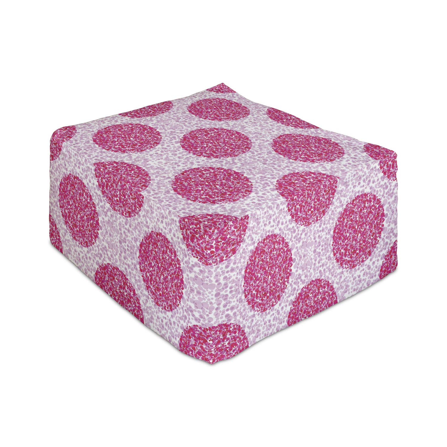 Ambesonne Abstract Rectangle Pouf Ottoman - Large & Small Polka Dot Bubble Design - 25